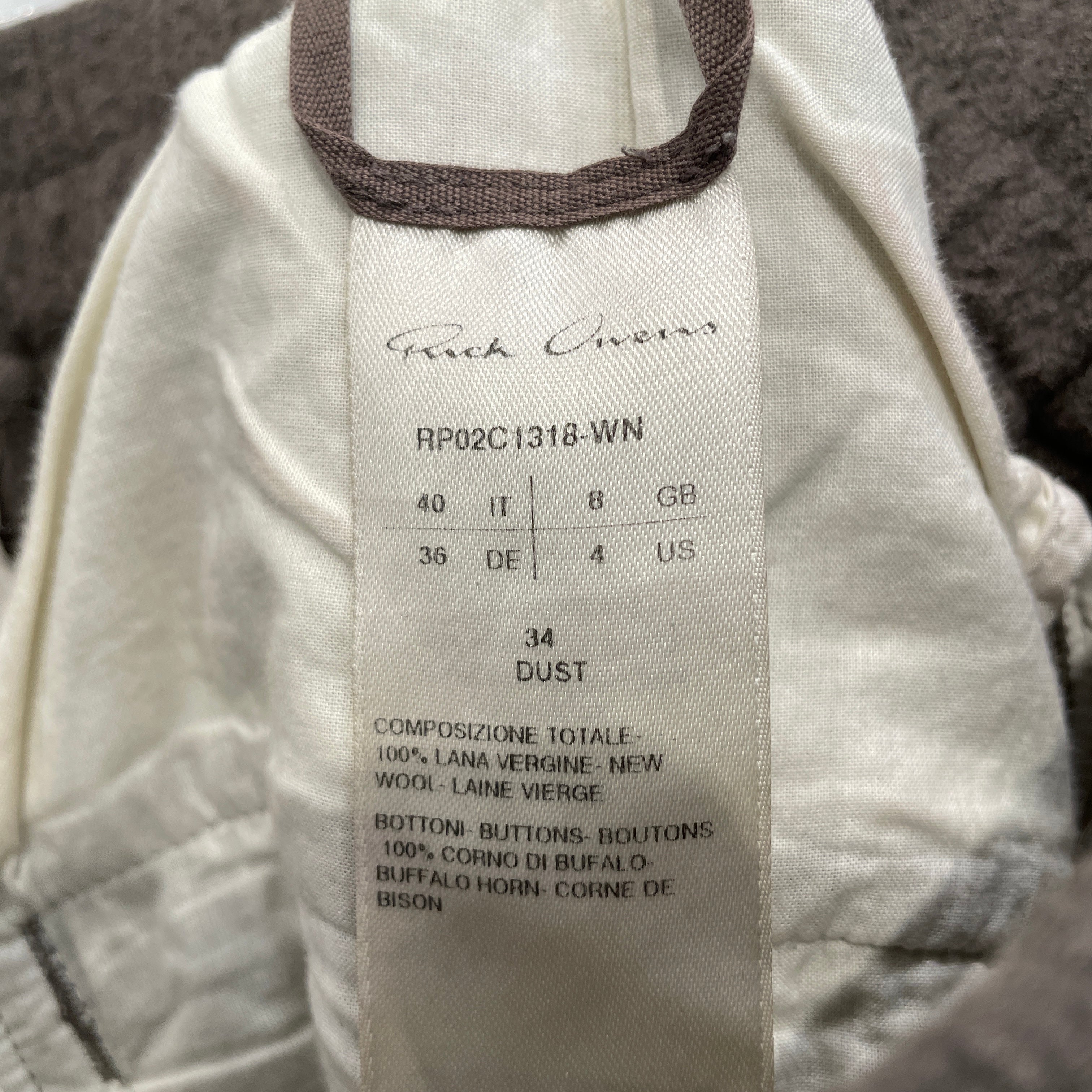 Rick Owens/Pants/40/Cotton/BRW/TECUATLTRACKPANTS view 3