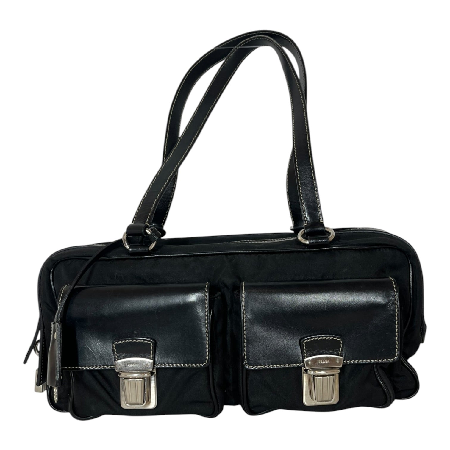 PRADA/Hand Bag/Nylon/BLK/Vintage Tessuto Shoulder Bag view 1
