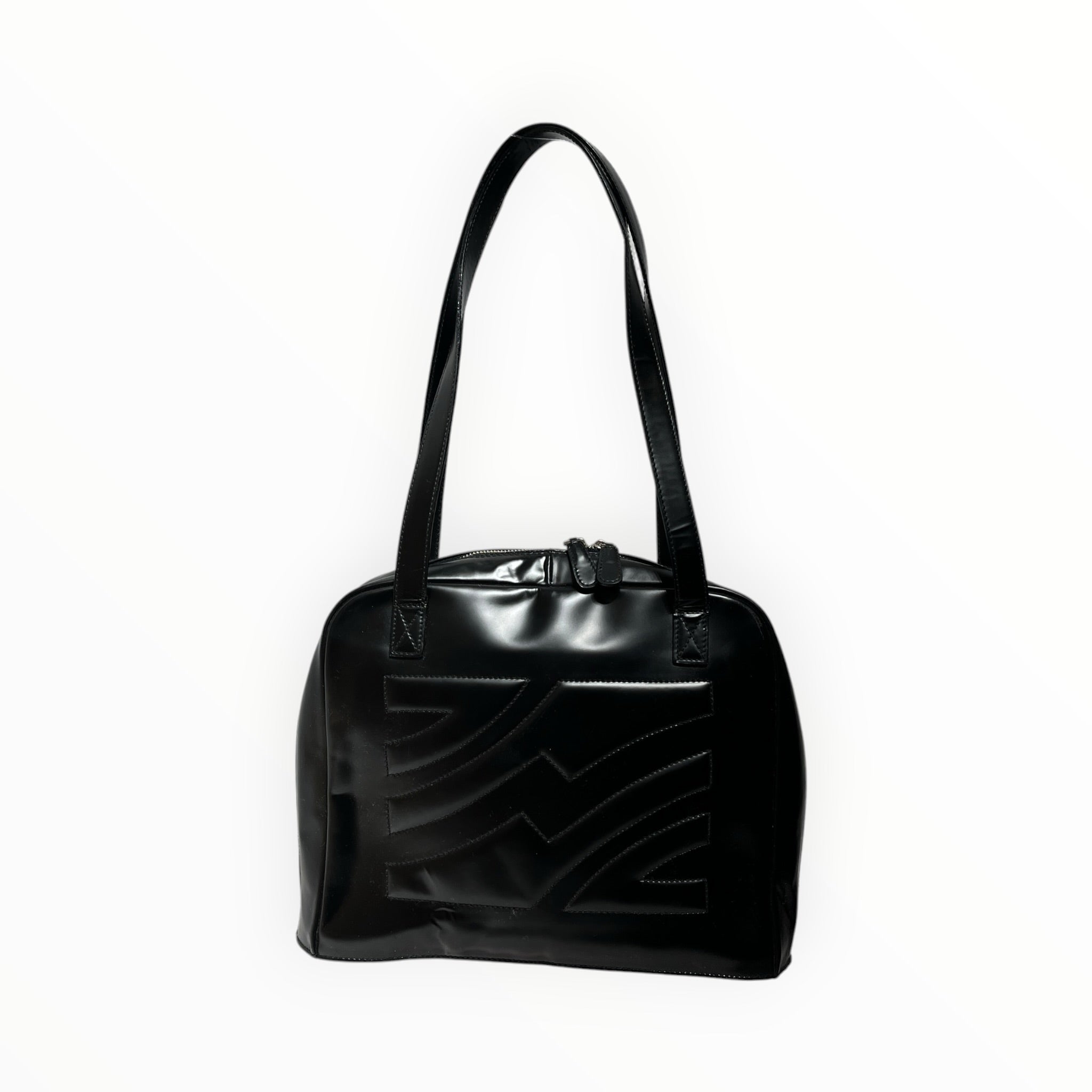 Salvatore Ferragamo/Bag/BLK/abstract quilted design view 1
