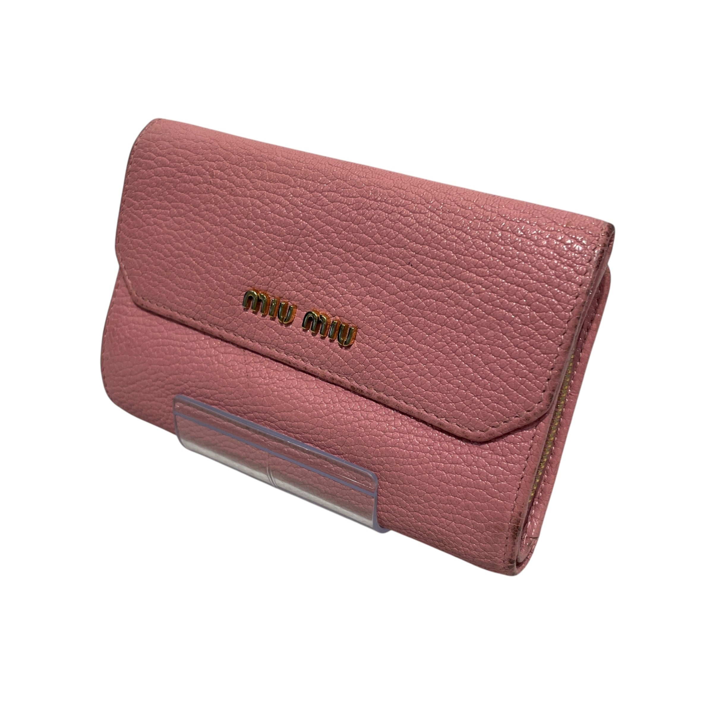 MIU MIU/Trifold Wallet/Leather/PNK/L's/Madras Tri Compact view 1