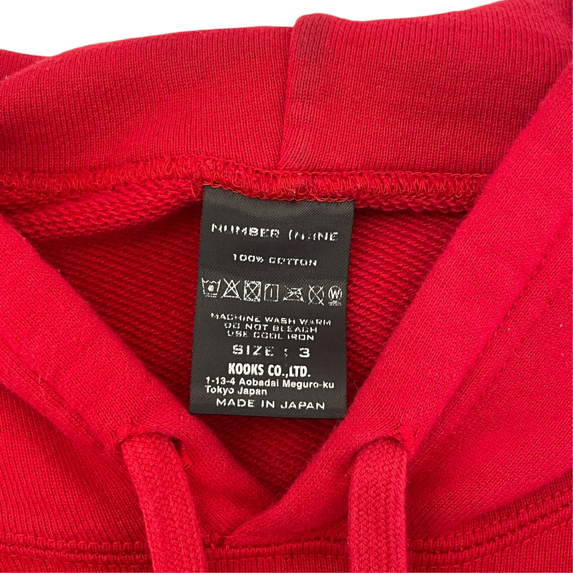 NUMBER (N)INE/Hoodie/3/Cotton/RED/Fender-Style Hoodie view 3