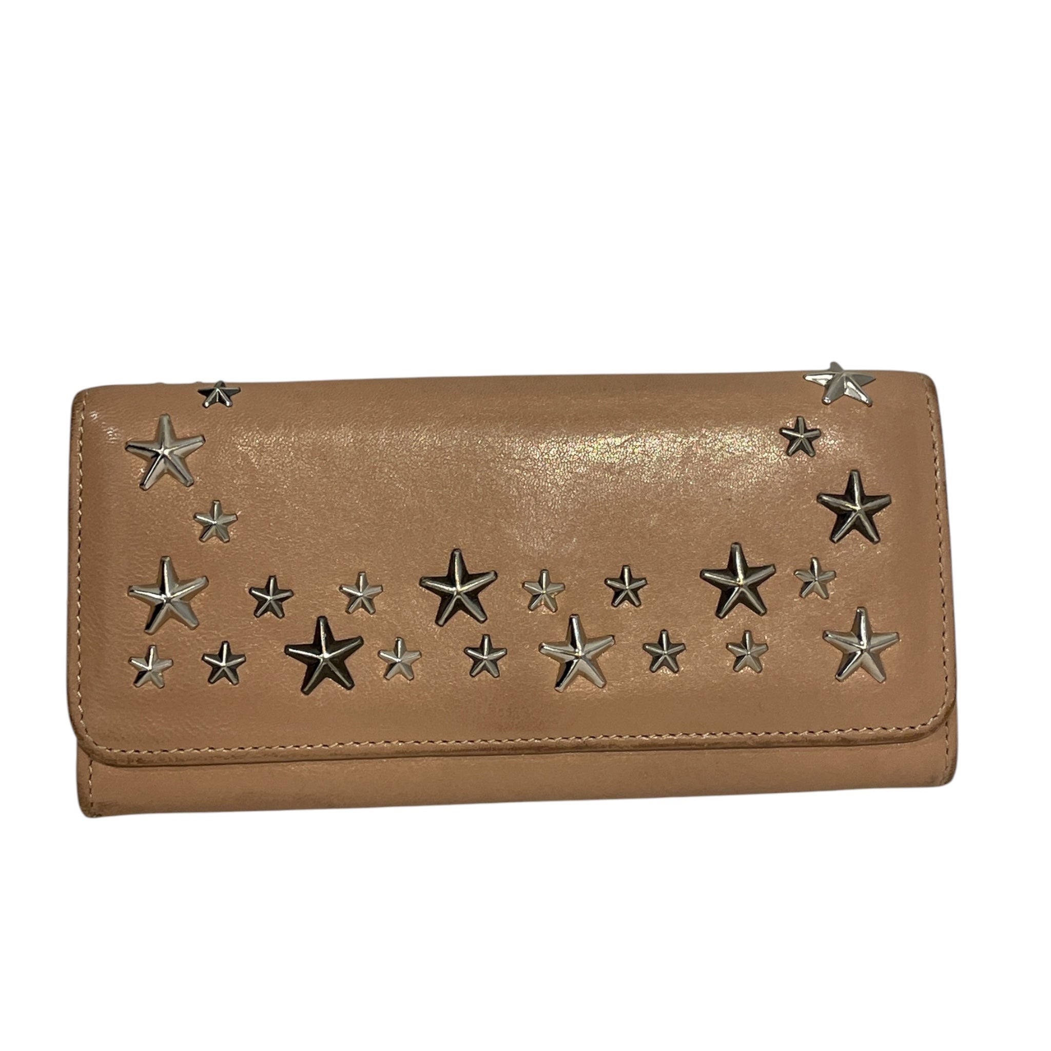 JIMMY CHOO/Long Wallet/BEG/L's/BIFOLD STAR STUDDED WALLET view 1
