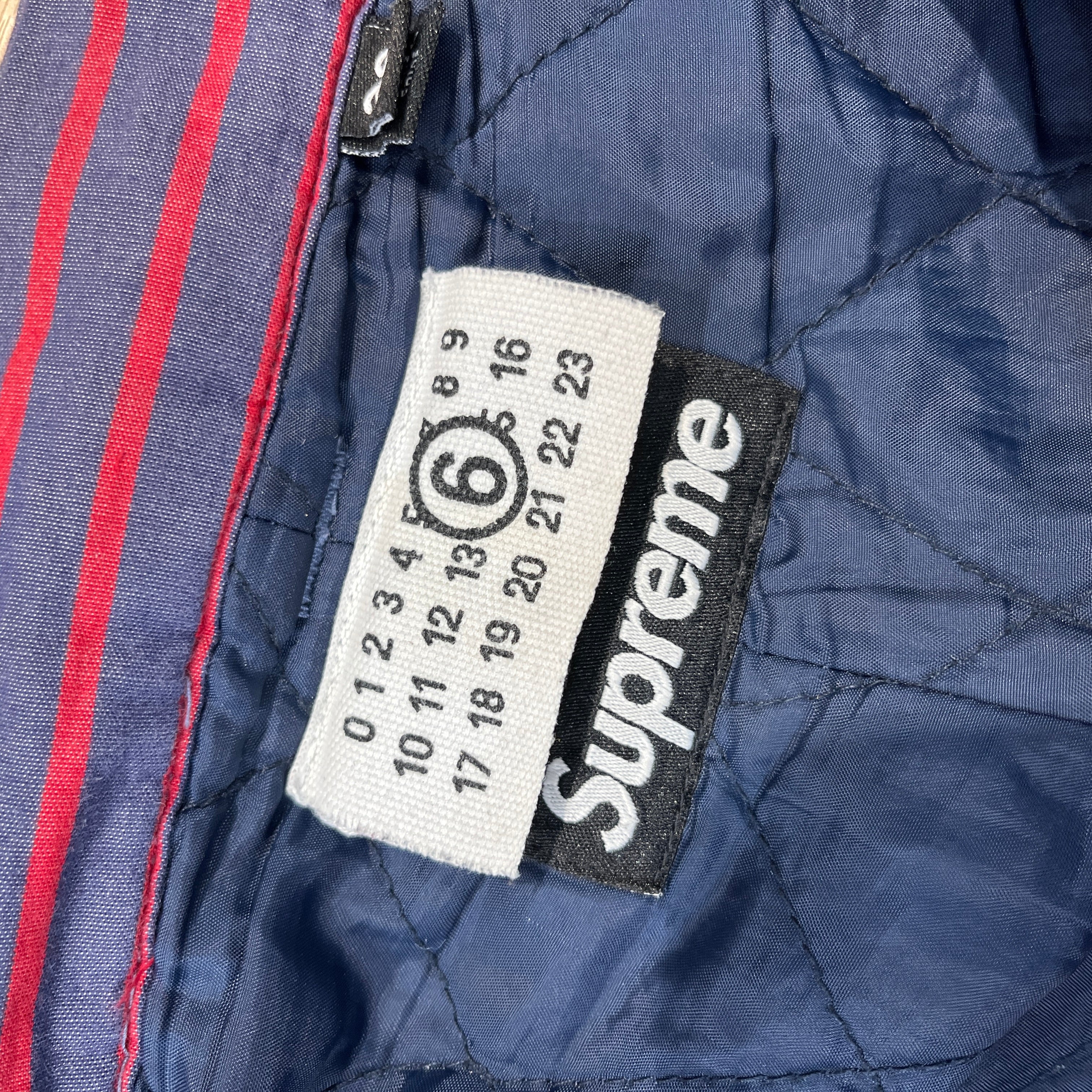 Supreme/MM6/Shorts/36/Cotton/NVY/Stripe/padded shorts view 3
