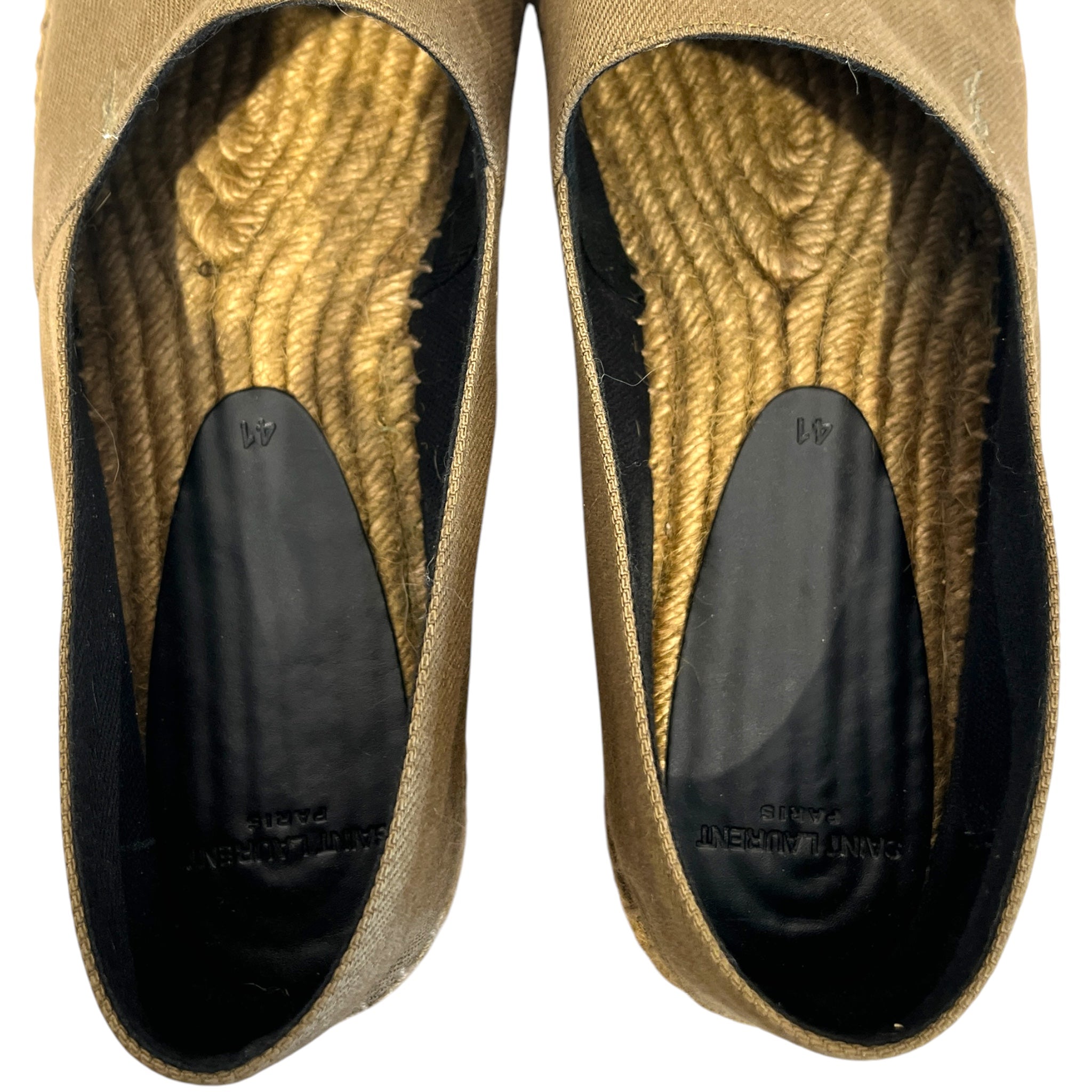 SAINT LAURENT/Espadrilles/EU 41/Cotton/GRN/mud green cotton espadrilles view 3