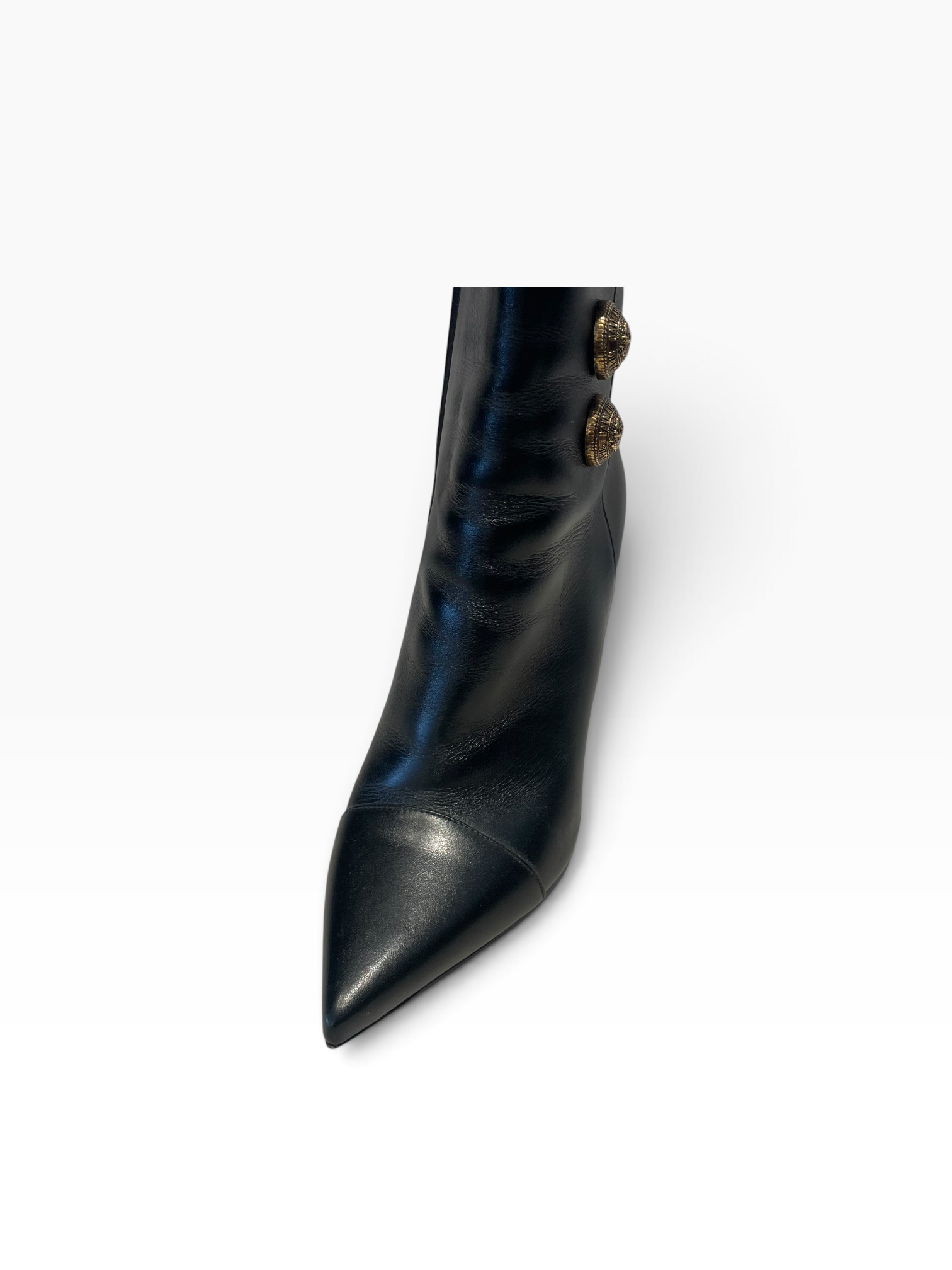 BALMAIN/Booties/EU 40/Leather/BLK/Roni - Gold Embossed Buttons view 8