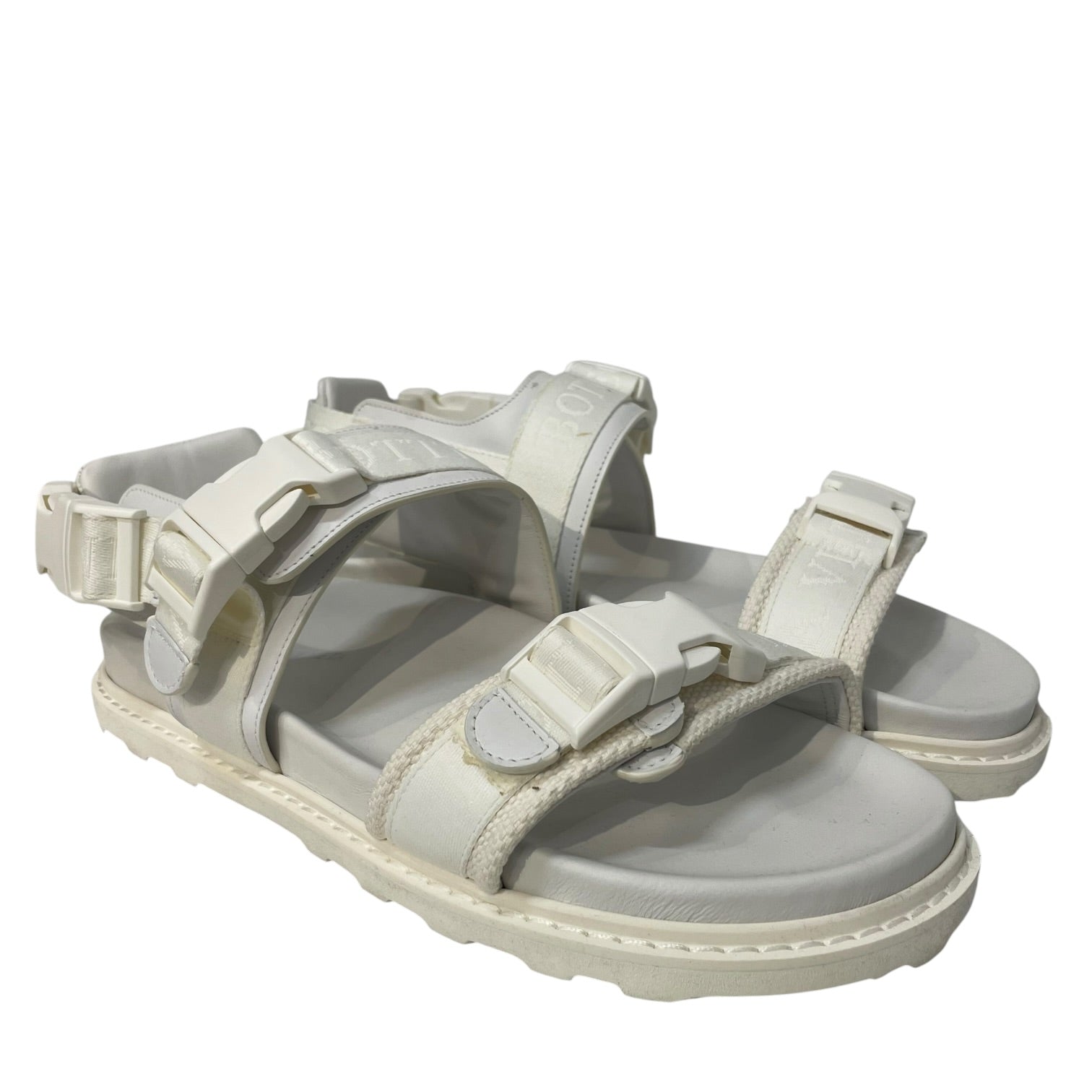 BOTTEGA VENETA/Sandals/EU 44/Leather/WHT/buckle ribbon straps view 1