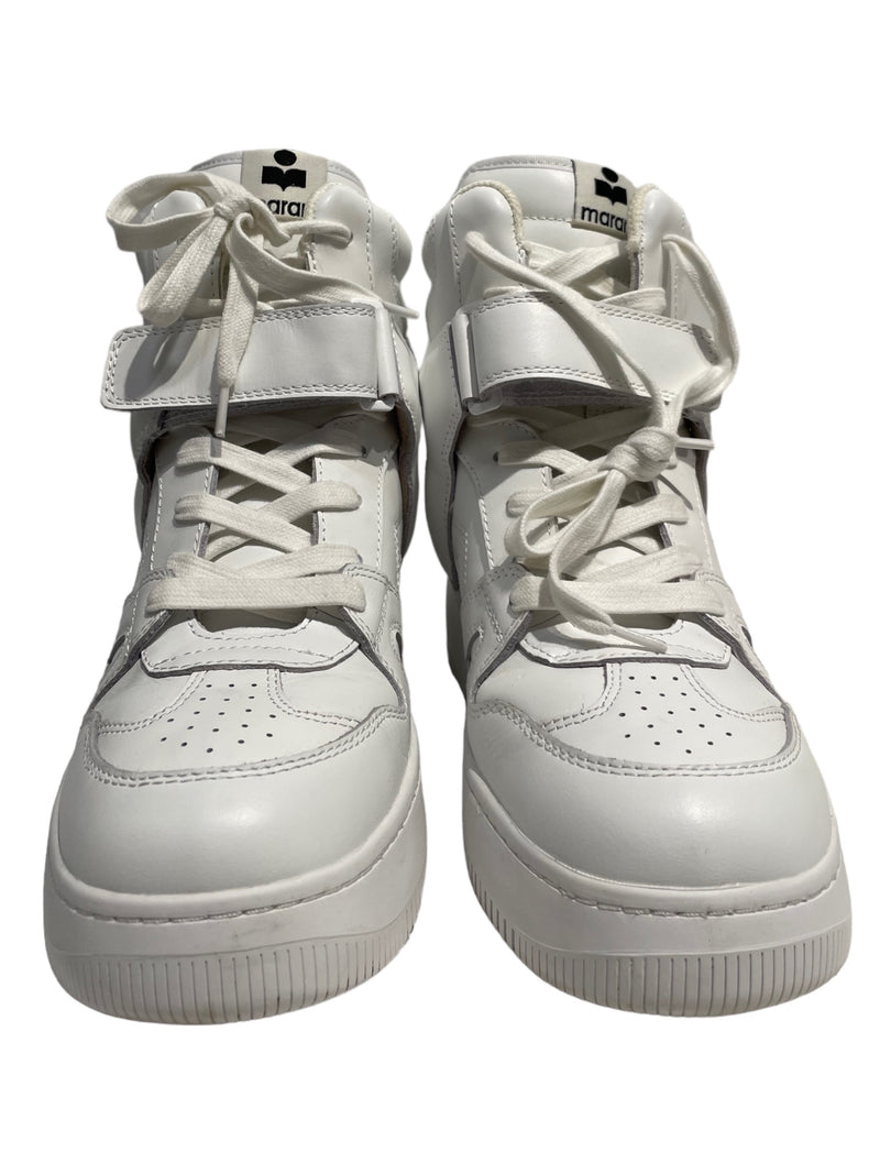 ISABEL MARANT/Hi-Sneakers/US 8.5/Leather/WHT/