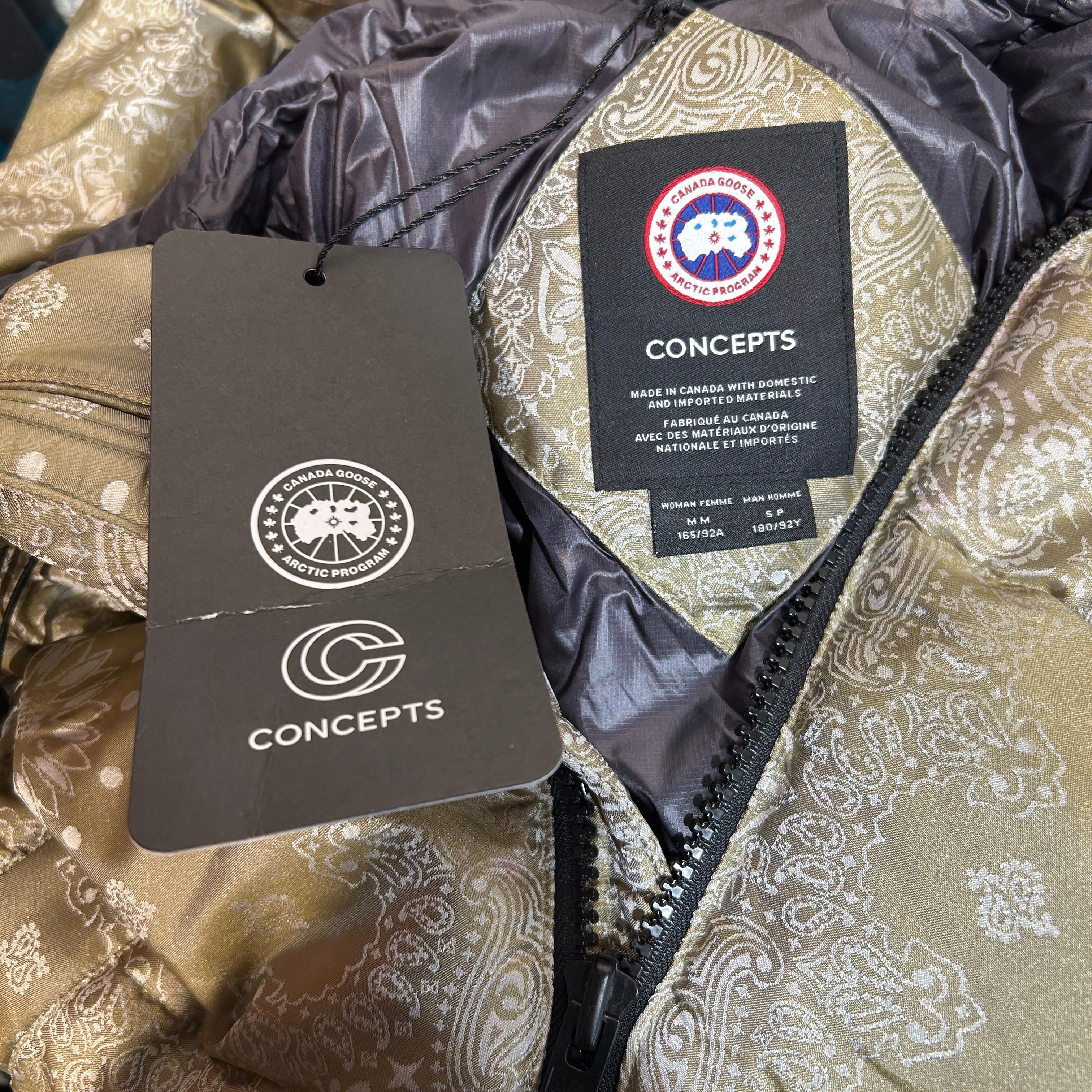 CANADA GOOSE/COLLECTIVE CONCEPTS/Puffer Jkt/S/Nylon/GRN/All Over Print/Paisley print view 4