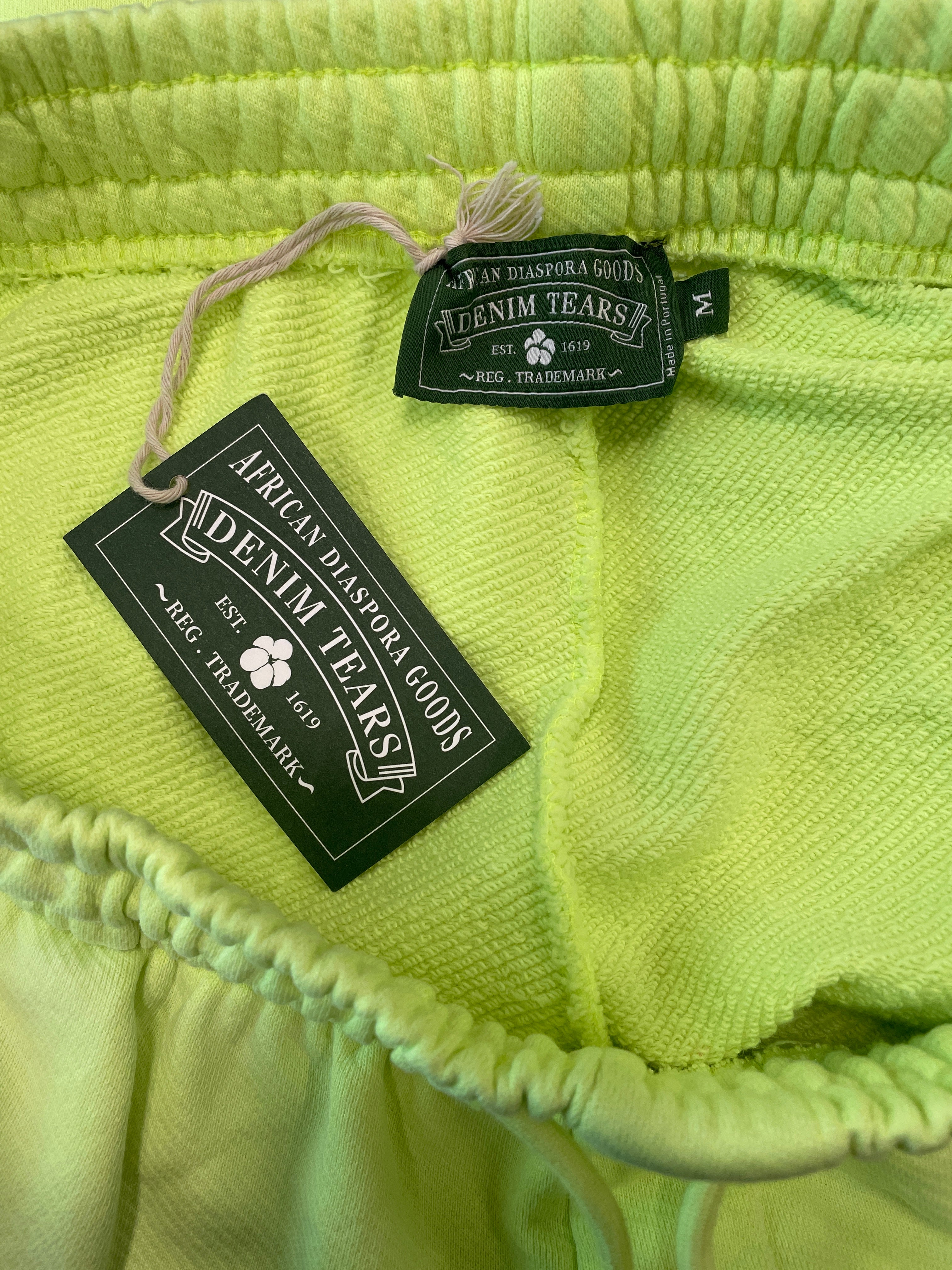DENIM TEARS/Shorts/M/Cotton/GRN/WREATH SHORTS NEON view 3