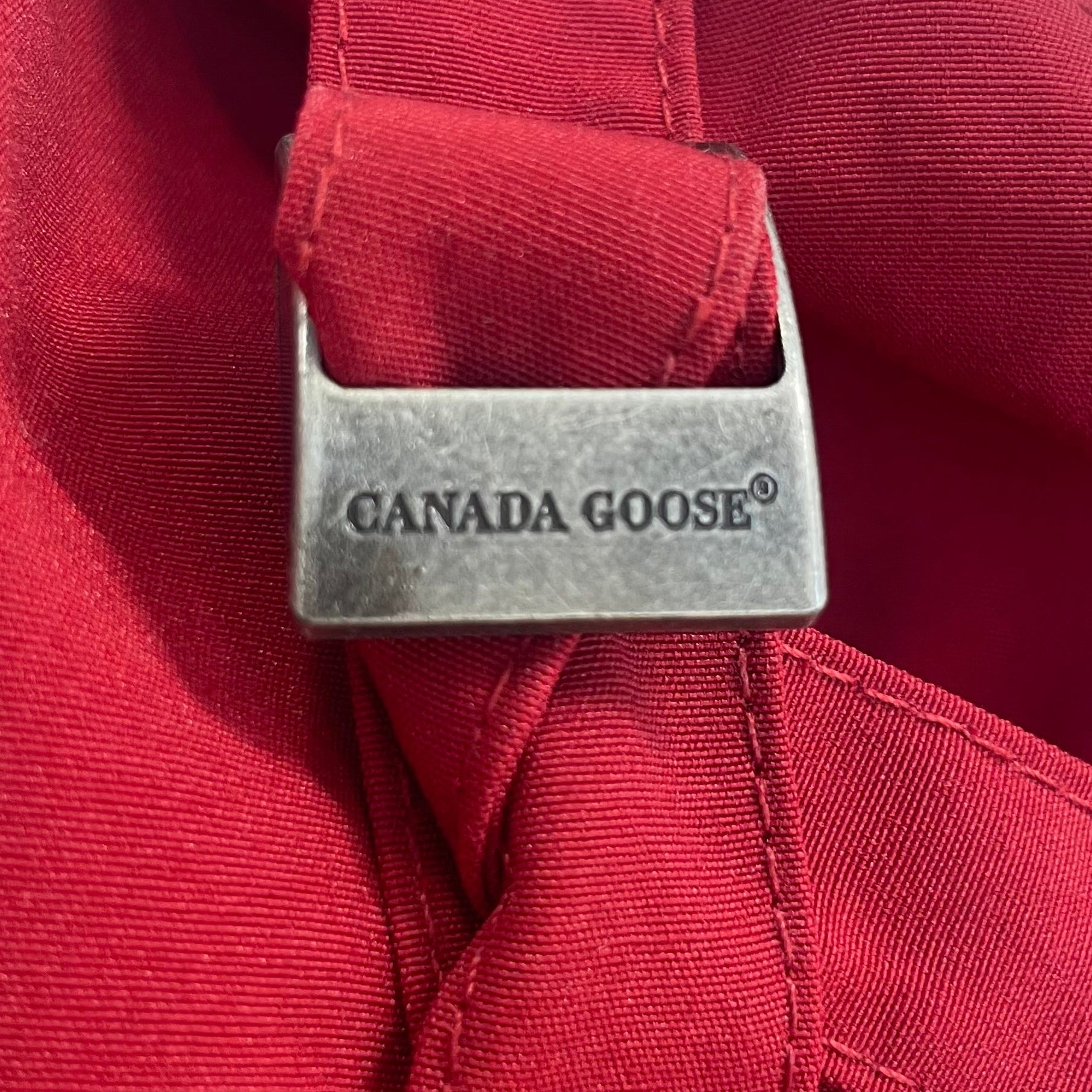 CANADA GOOSE/Coat/XS/RED/parka/fur neck/patch left arm view 5