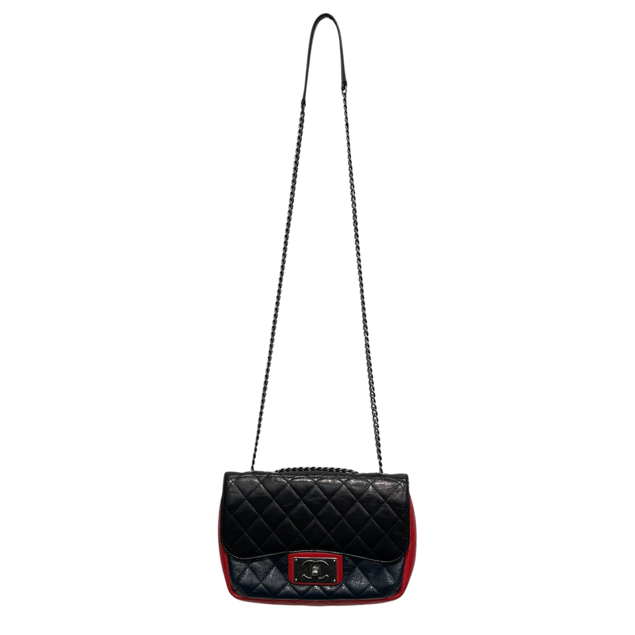CHANEL/Cross Body Bag/Leather/MLT/21935526 CLASSIC BLK/NVY/RED view 1