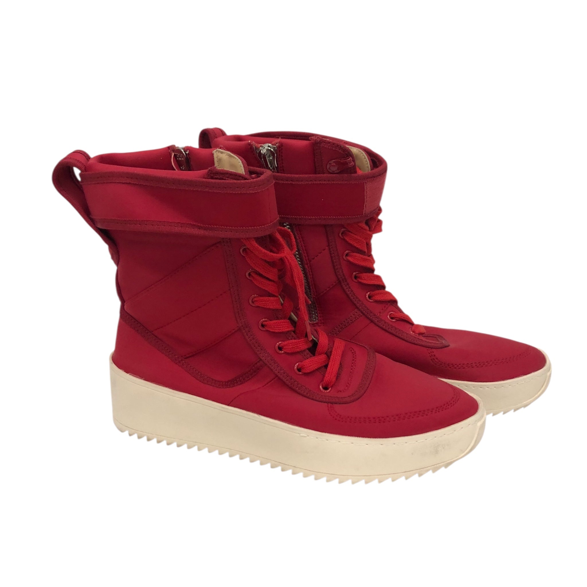 FEAR OF GOD/Hi-Sneakers/EU 44/Polyester/RED/U-Tip/FOG Military Sneaker view 1