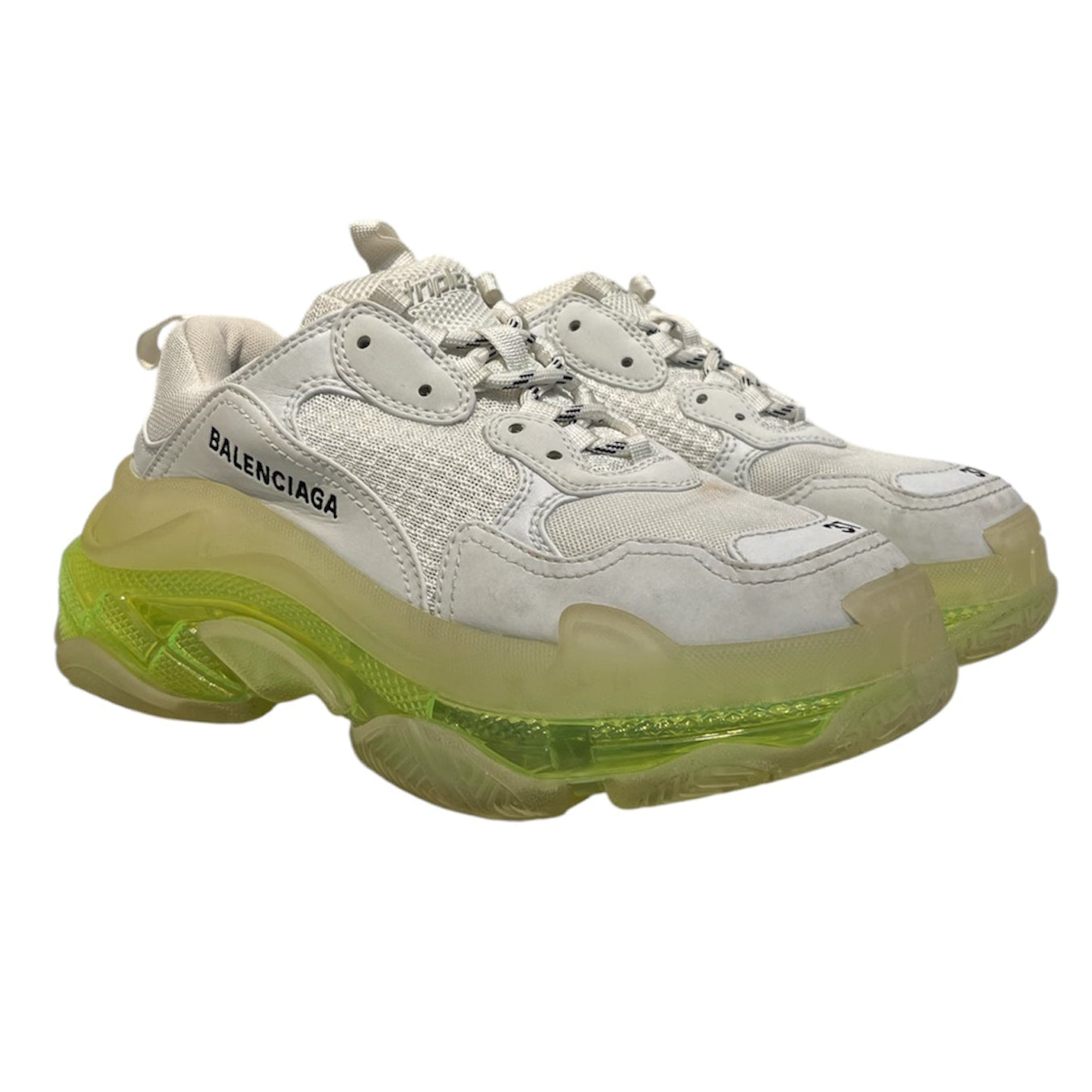 BALENCIAGA/Low-Sneakers/EU 37/Polyester/WHT/sss clear sole view 1