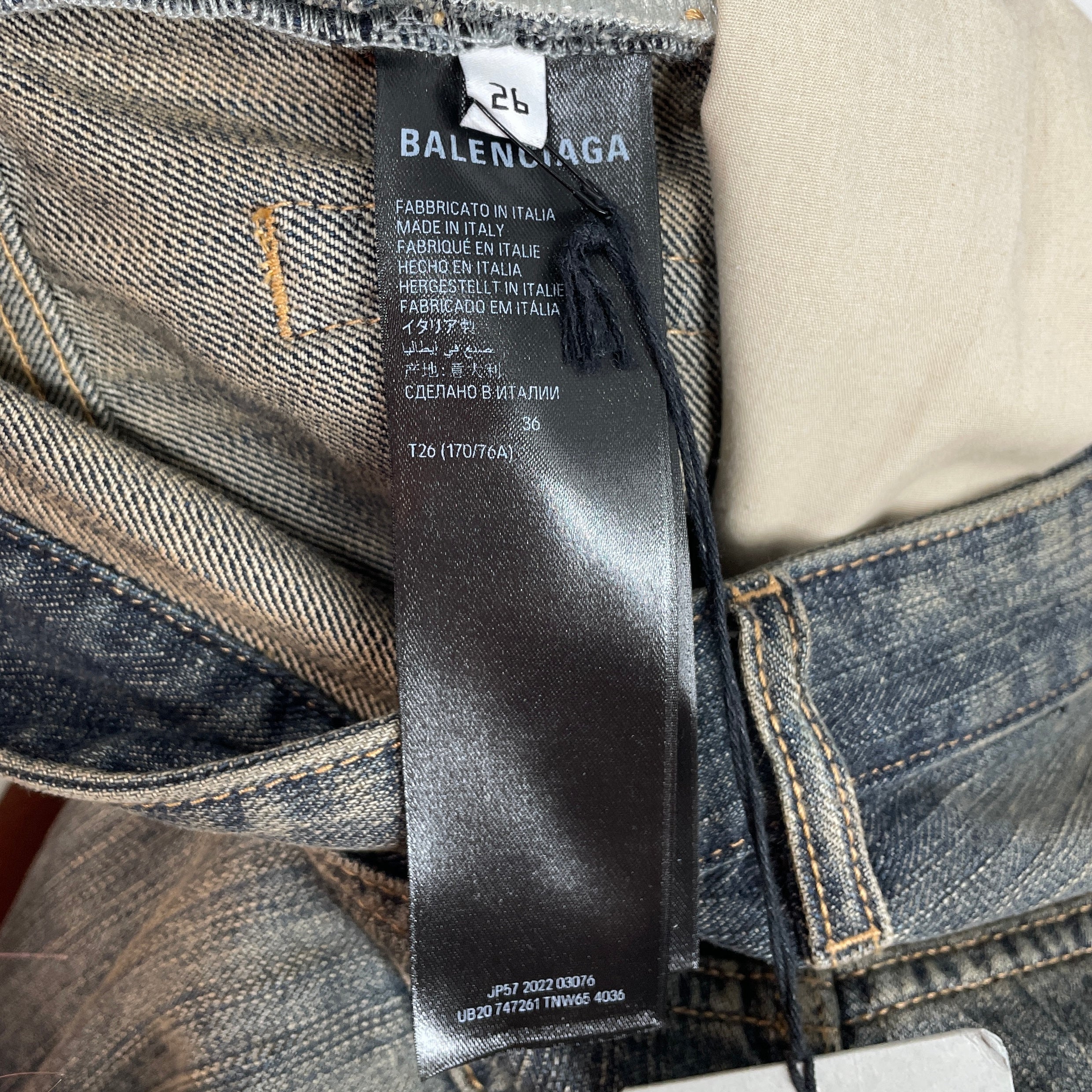 BALENCIAGA/Straight Pants/26/Denim/IDG/2022 BOOTED FADED DENIM view 4