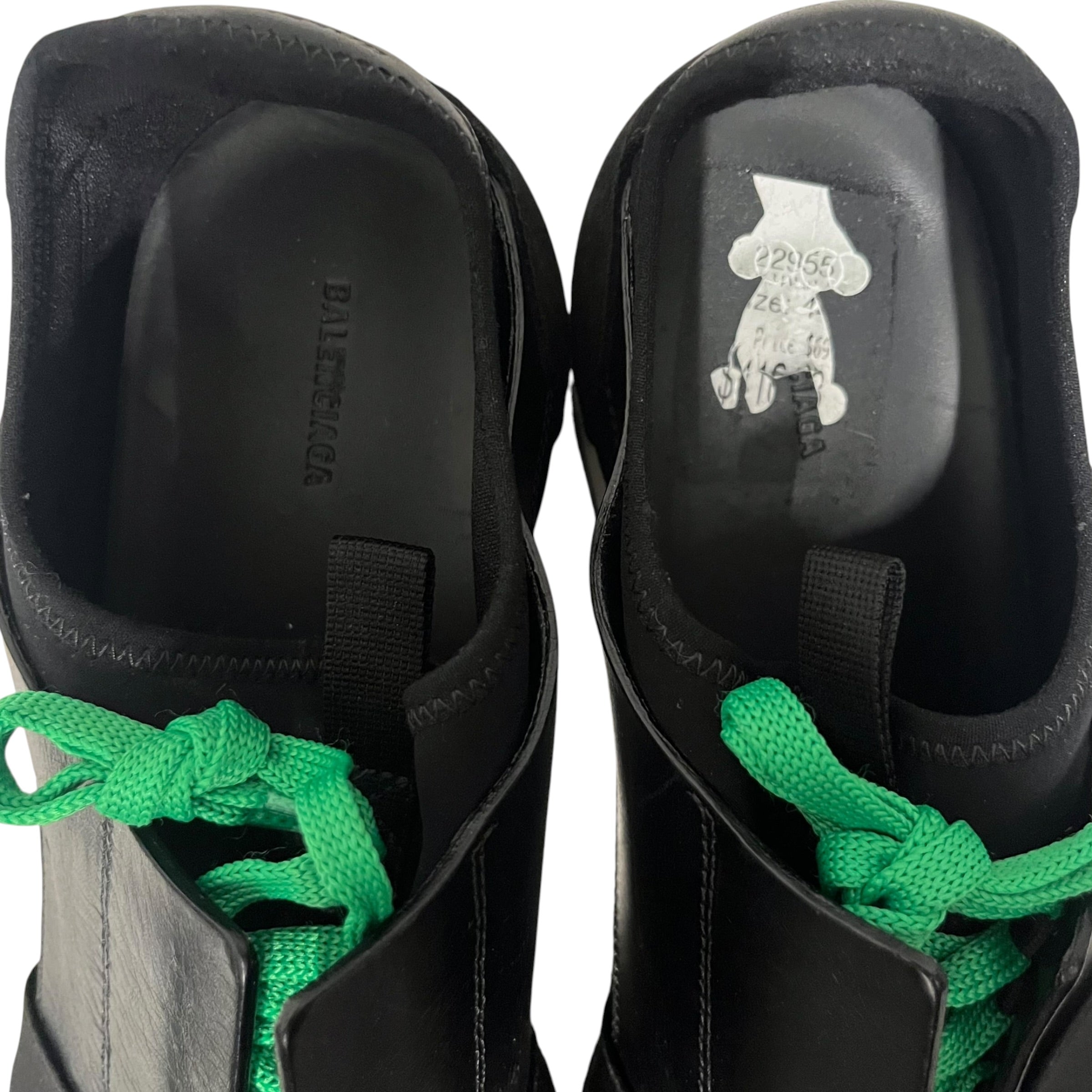 BALENCIAGA/Low-Sneakers/EU 44/Polyester/GRN/black/green laces view 4