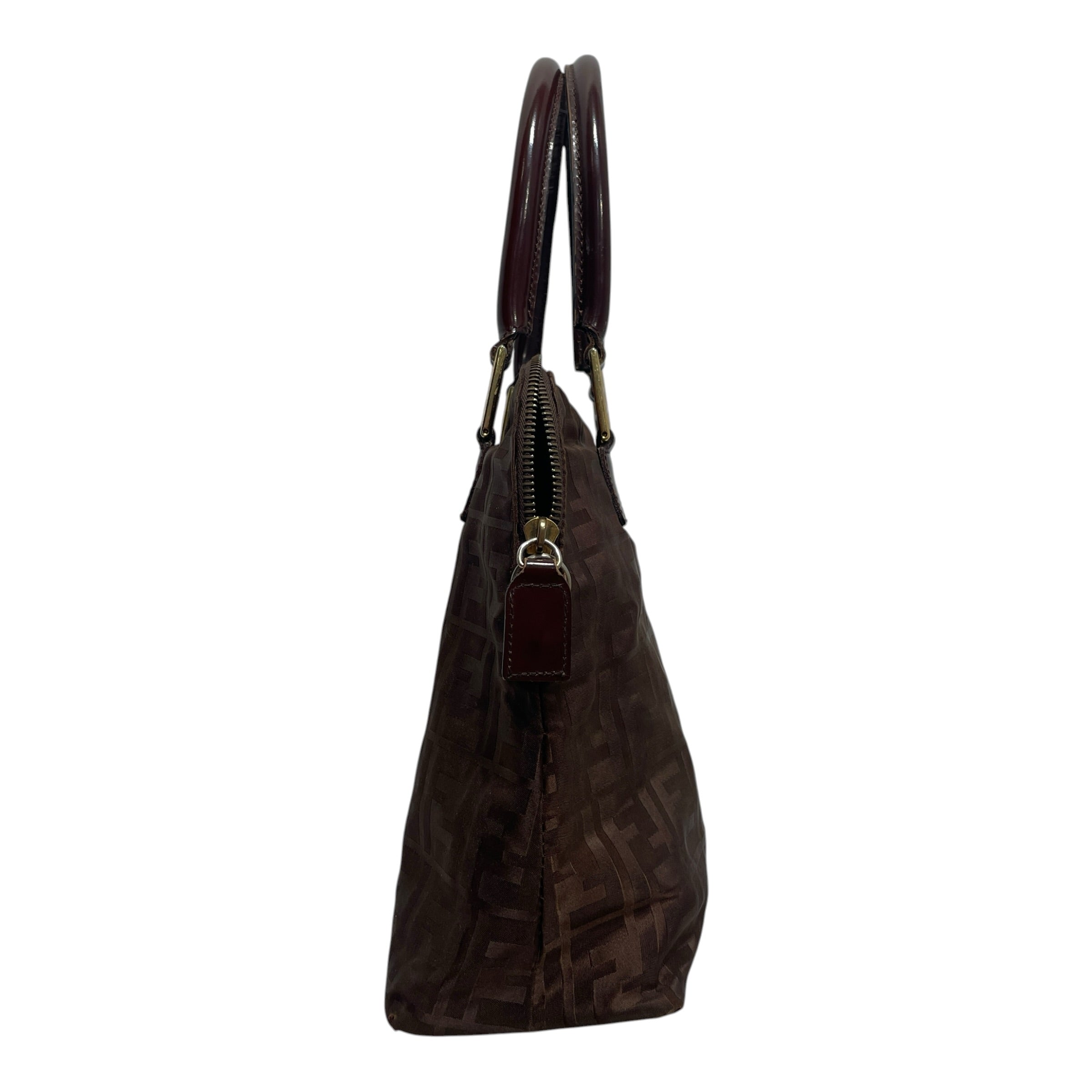 FENDI/Hand Bag/Monogram/Nylon/BRW/Zucca Canvas Bowler Satchel view 4