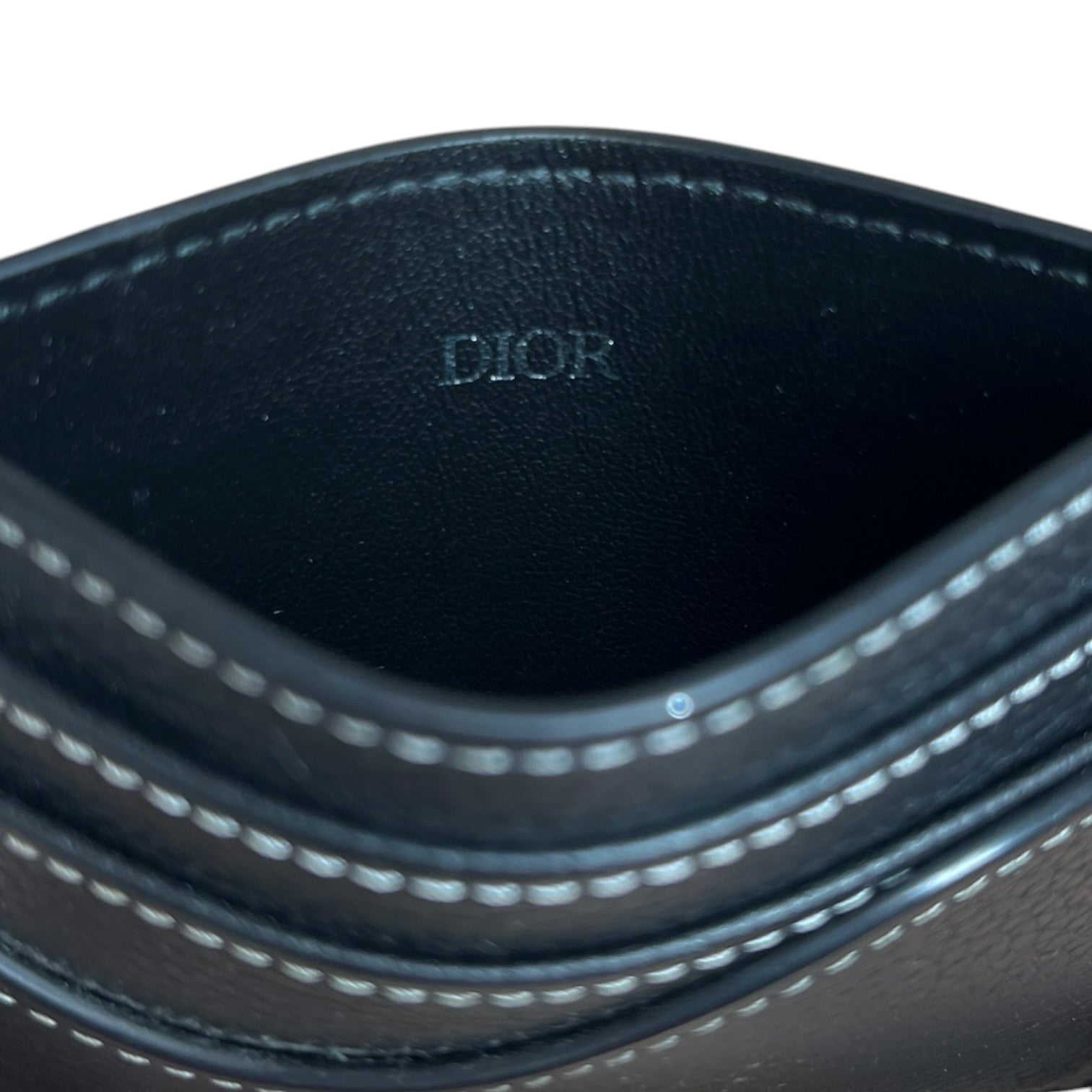 Christian Dior/Wallet/Leather/BLK/M's/Pebble Leather Saddle CardHold view 6