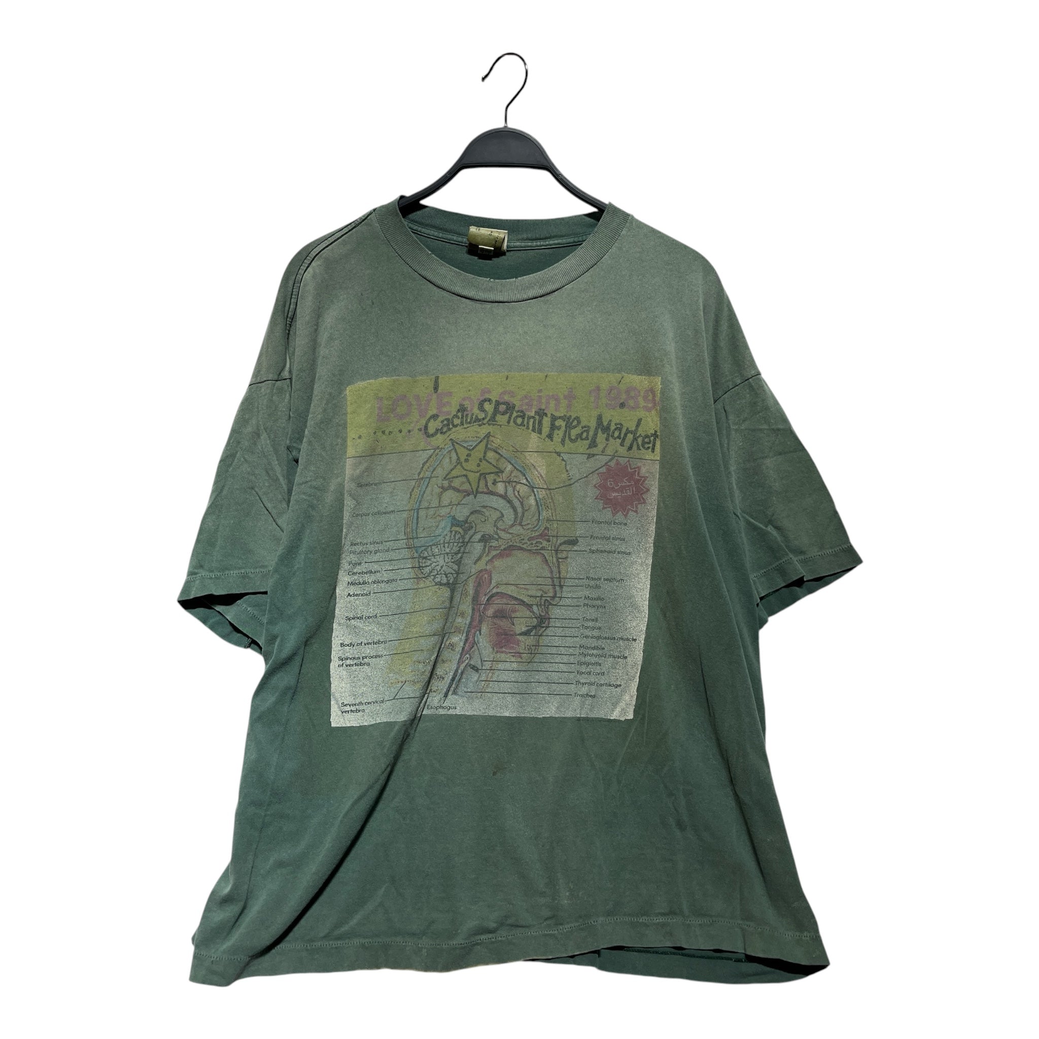 SAINT MICHAEL/CACTUS PLANT FLEA MARKET/T-Shirt/XXL/Cotton/GRN/head anatomy graphic view 1