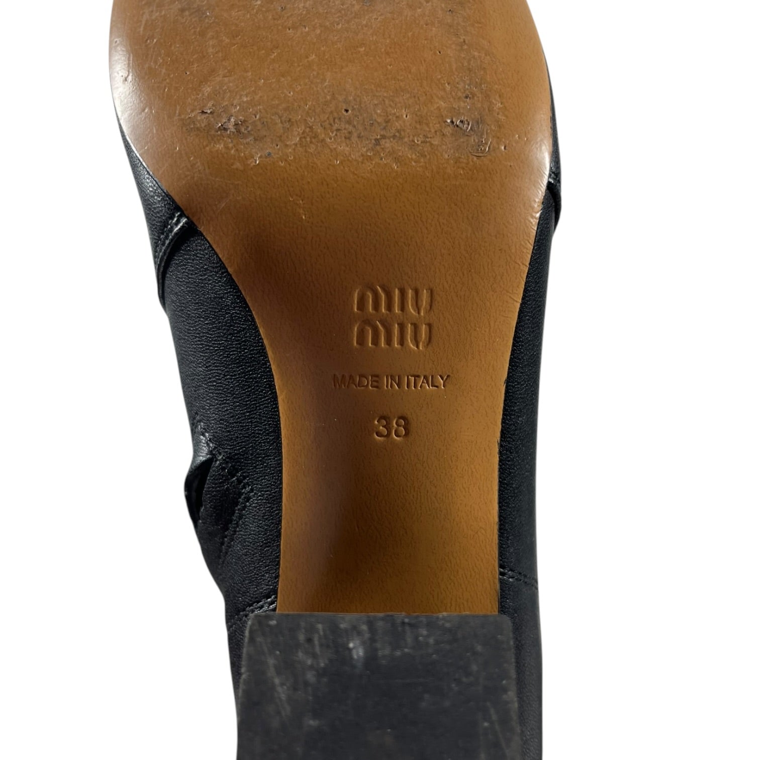 MIU MIU/Long Boots/EU 38/Leather/BLK/GOLD BUCKLE NAPPA LEATHER view 4