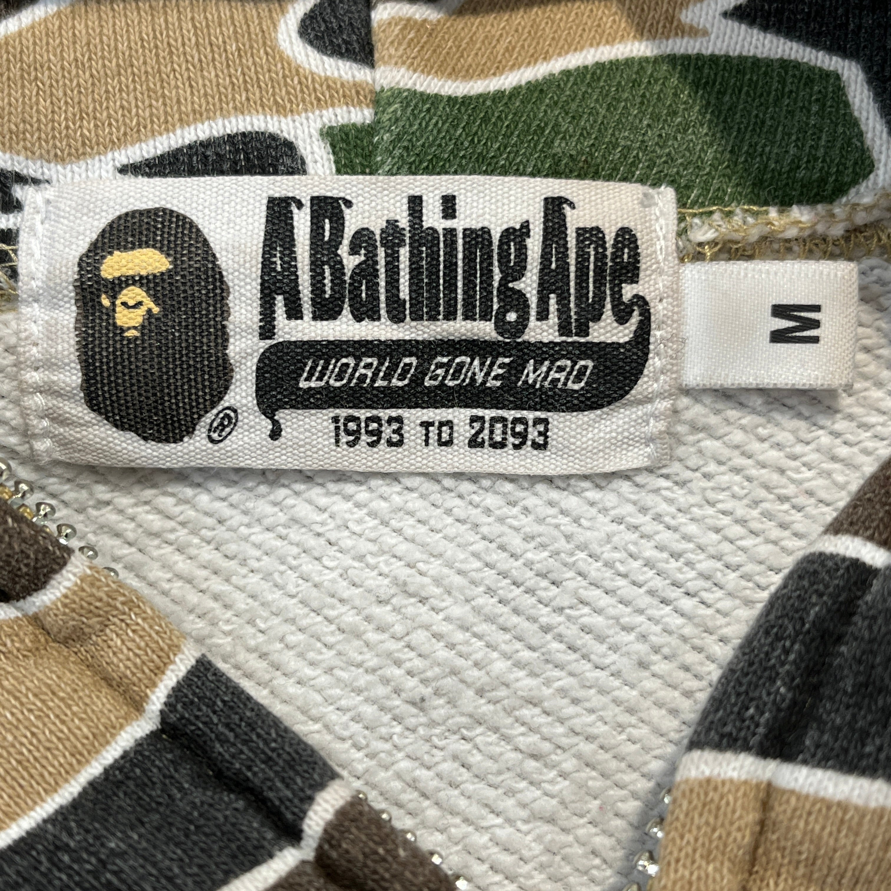 A BATHING APE/Zip Up Hoodie/M/Camouflage/Cotton/CML/Camo Shark Full Zip view 3