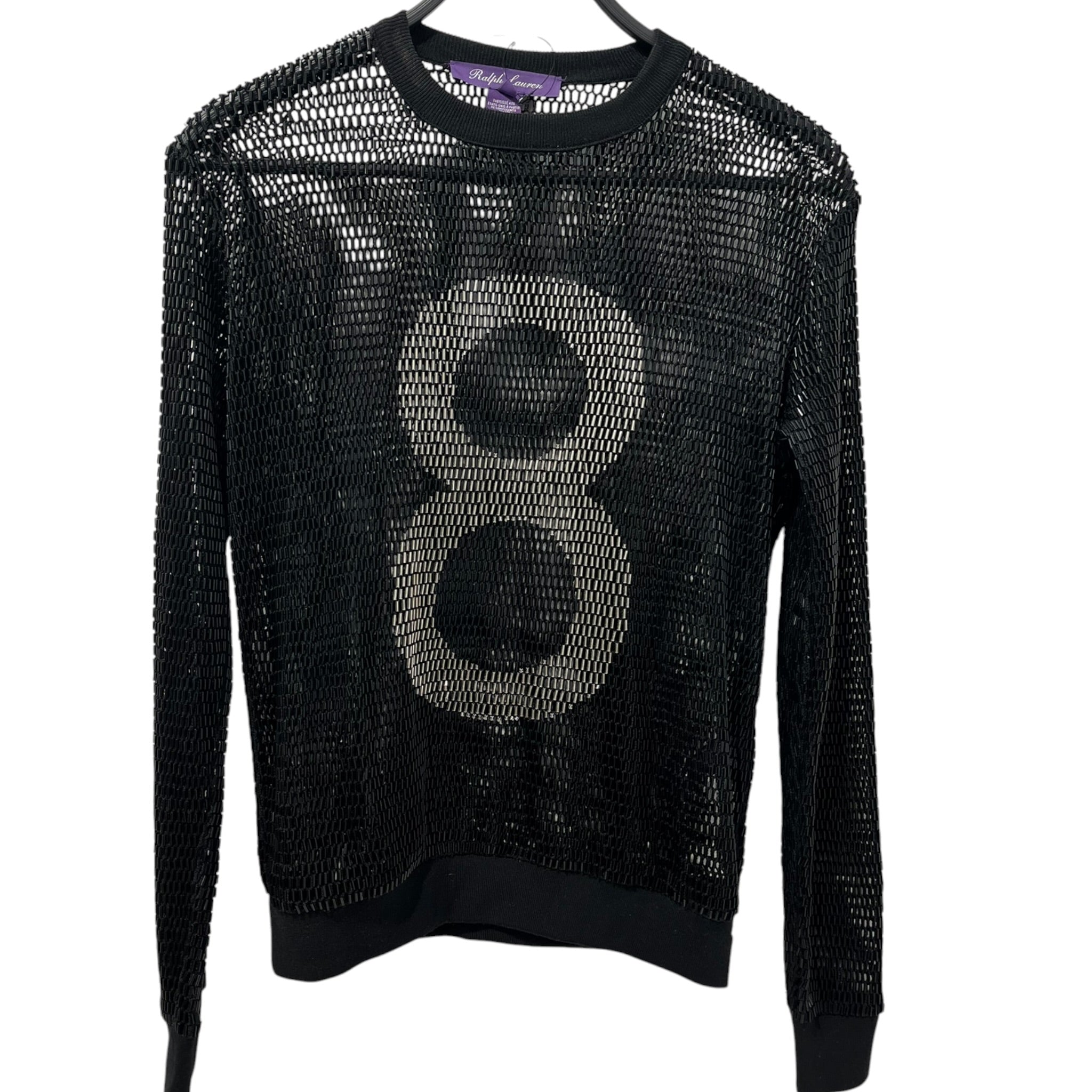 RALPH LAUREN PURPLE LABEL/Sweatshirt/S/Polyester/BLK/BEADED 8-BALL 2017 RUNWAY view 1
