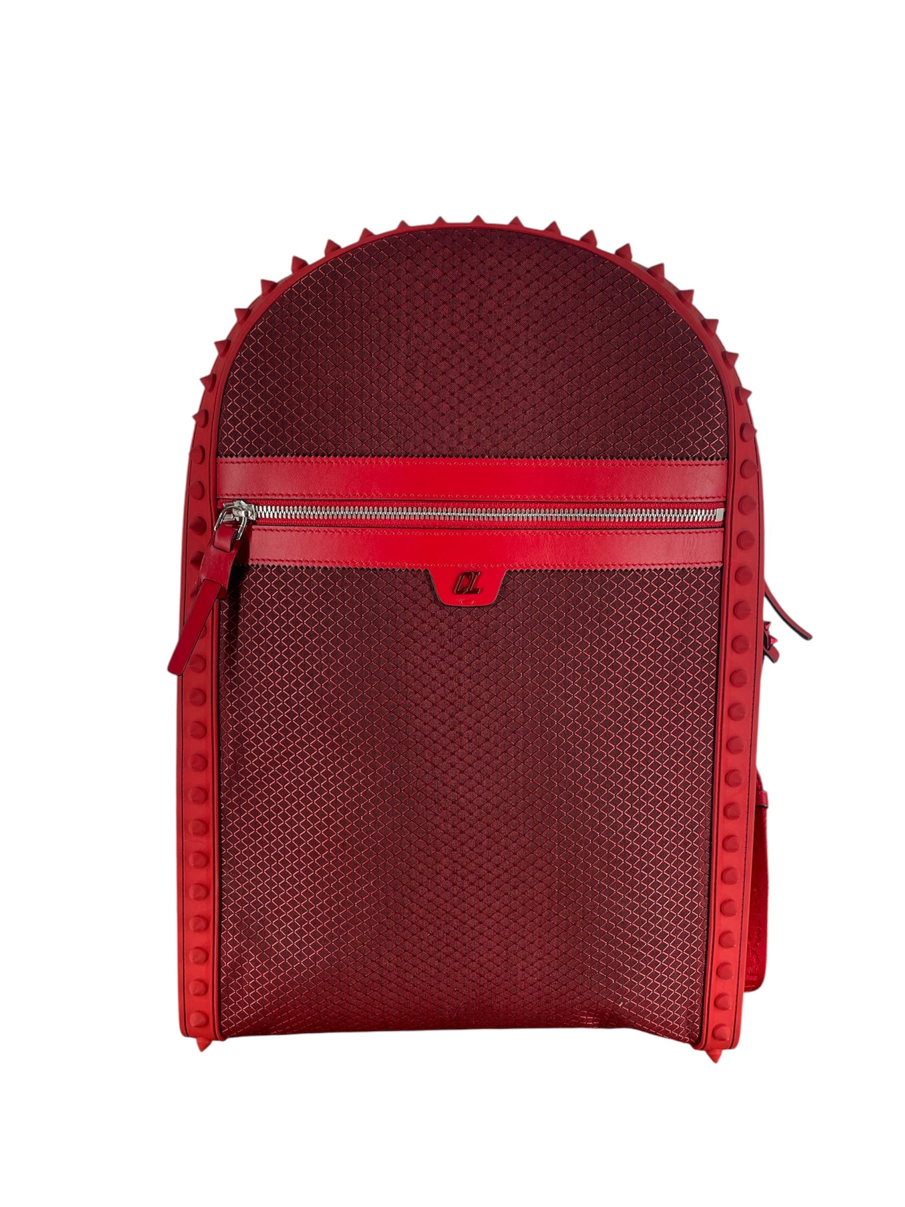 Christian Louboutin/Backpack/Nylon/RED/BACKPARIS SPIKED BACKPACK view 1