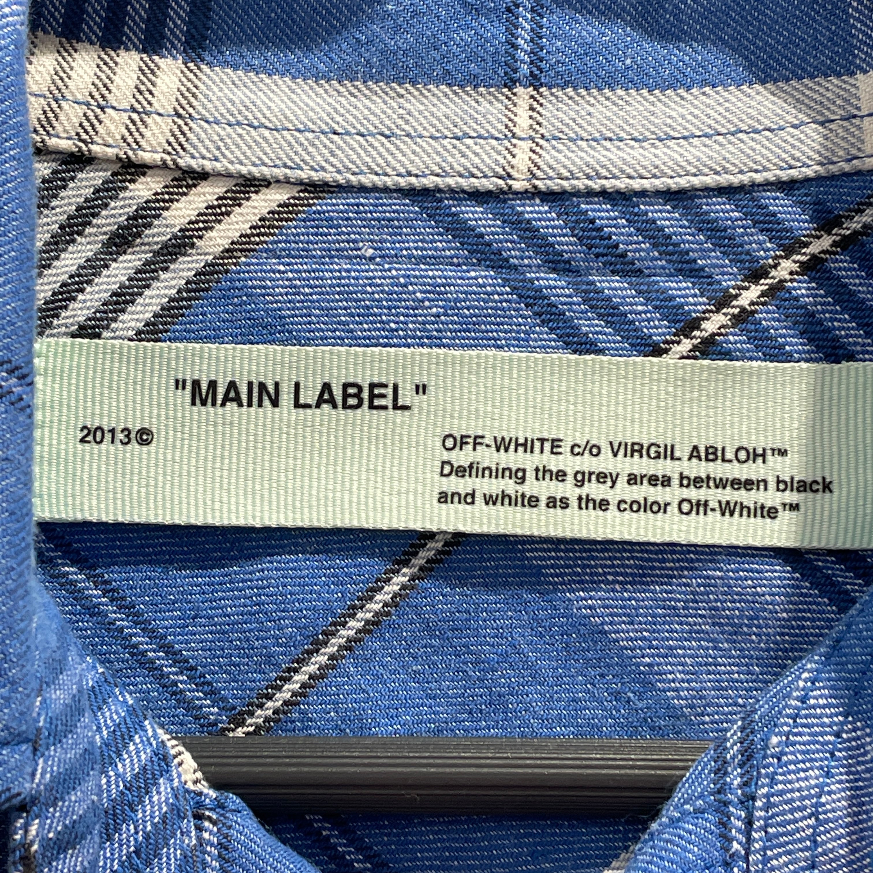 OFF-WHITE/Flannel Shirt/S/Cotton/BLU/Plaid/ view 3