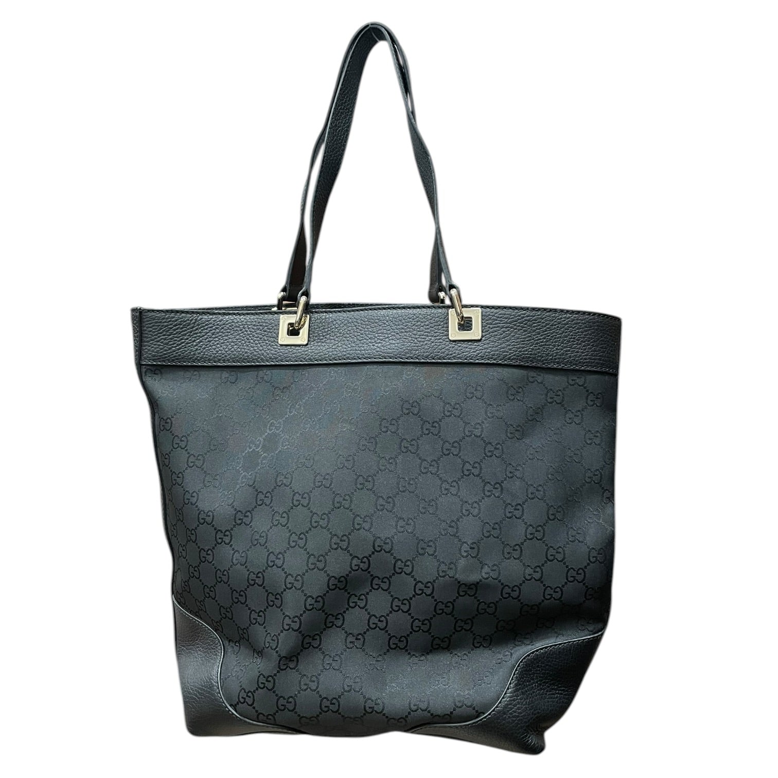 GUCCI/Tote Bag/Cotton/BLK/GG CANVAS LEATHER BAG view 1
