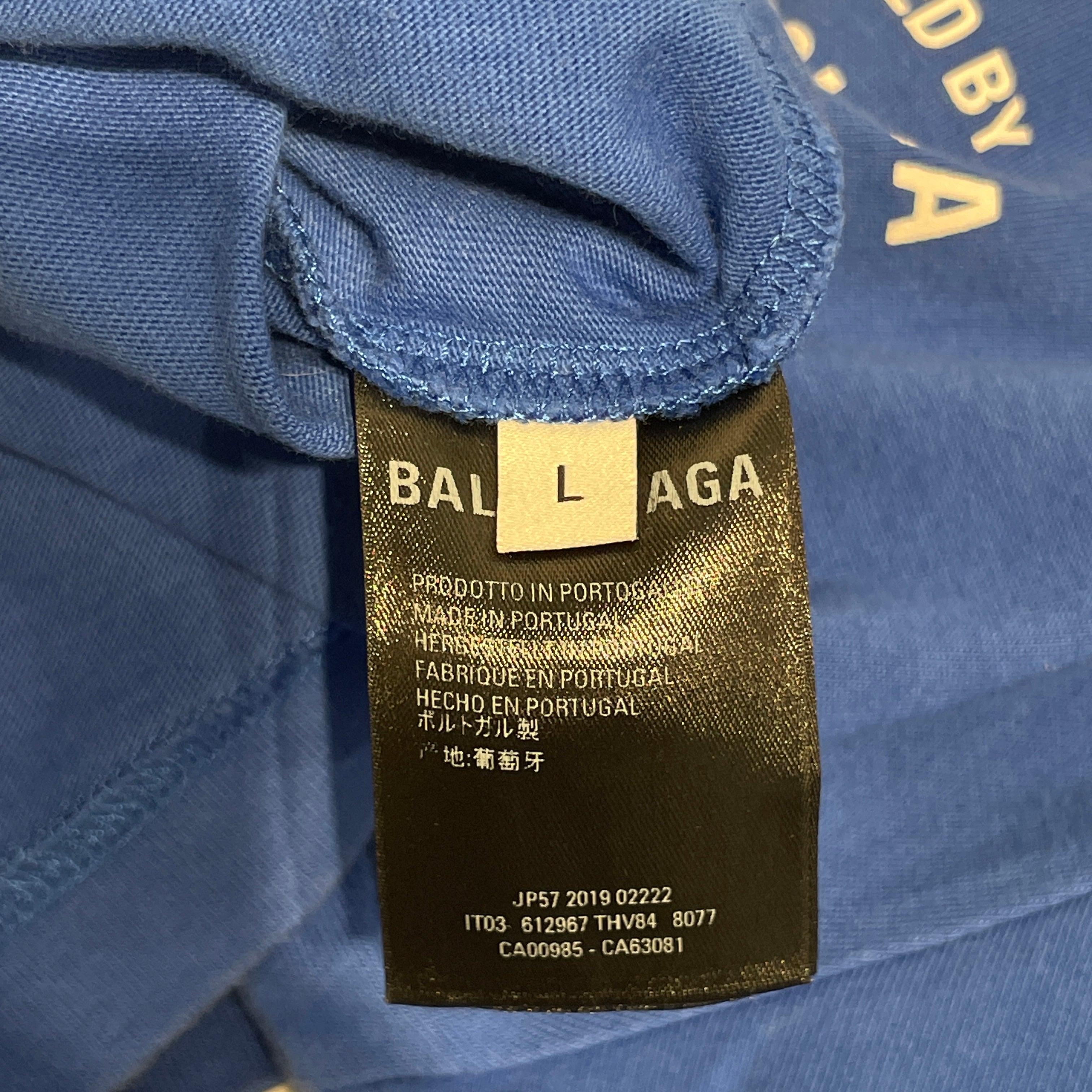 BALENCIAGA/T-Shirt/L/Cotton/BLU/food programme view 3