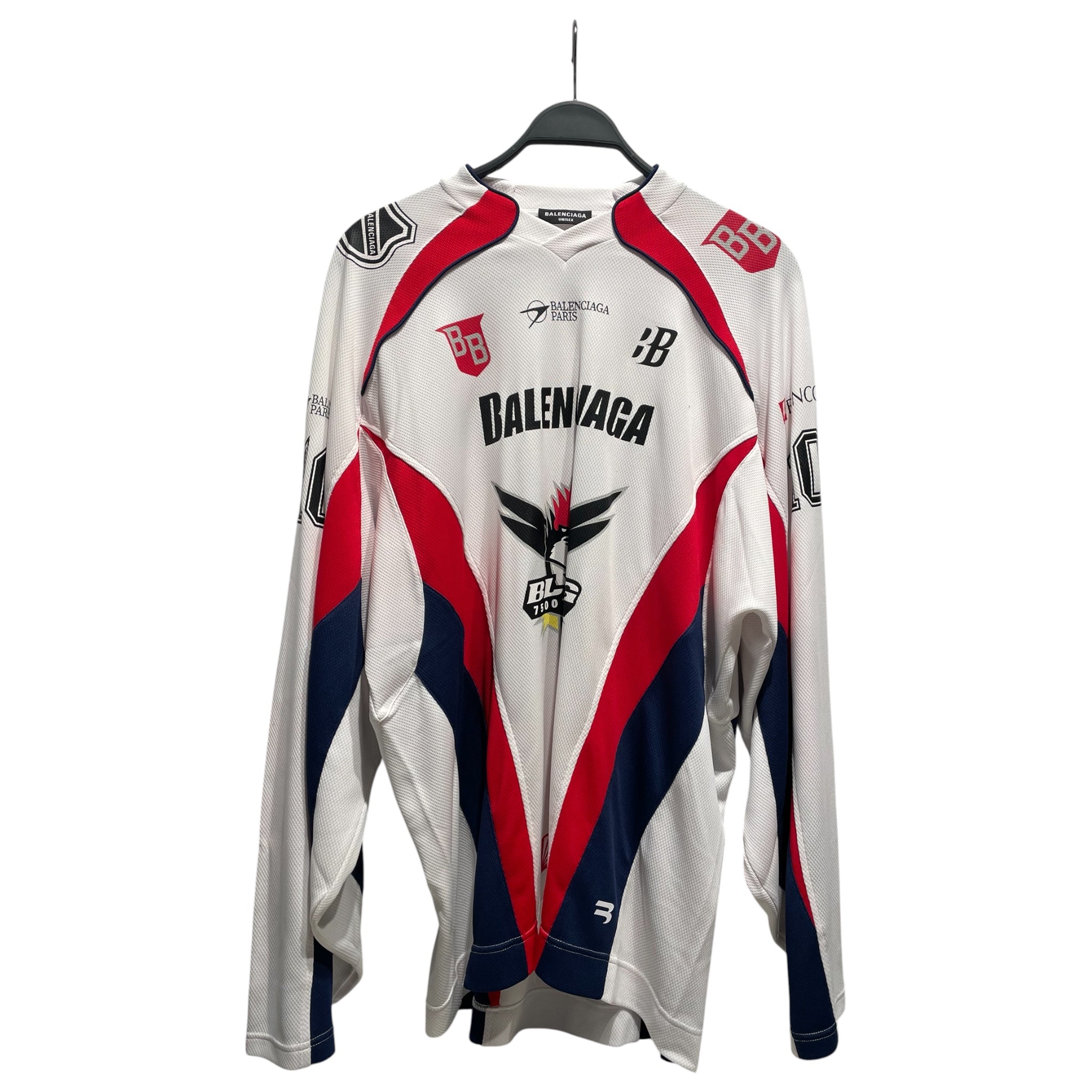 BALENCIAGA/LS T-Shirt/S/Polyester/WHT/All Over Print/hockey jersey view 1