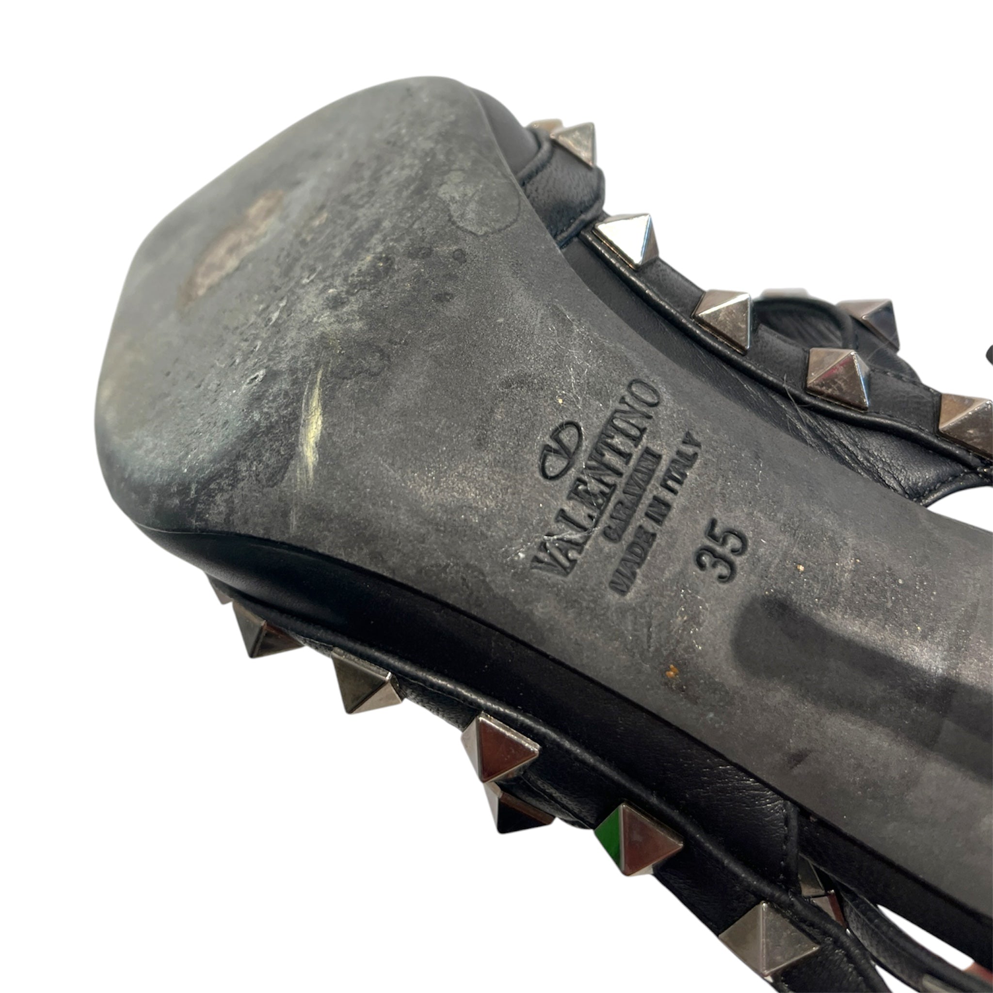 VALENTINO/Heels/EU 35/Leather/BLK/Pointed-Toe/Rockstud Tonal Studs view 6