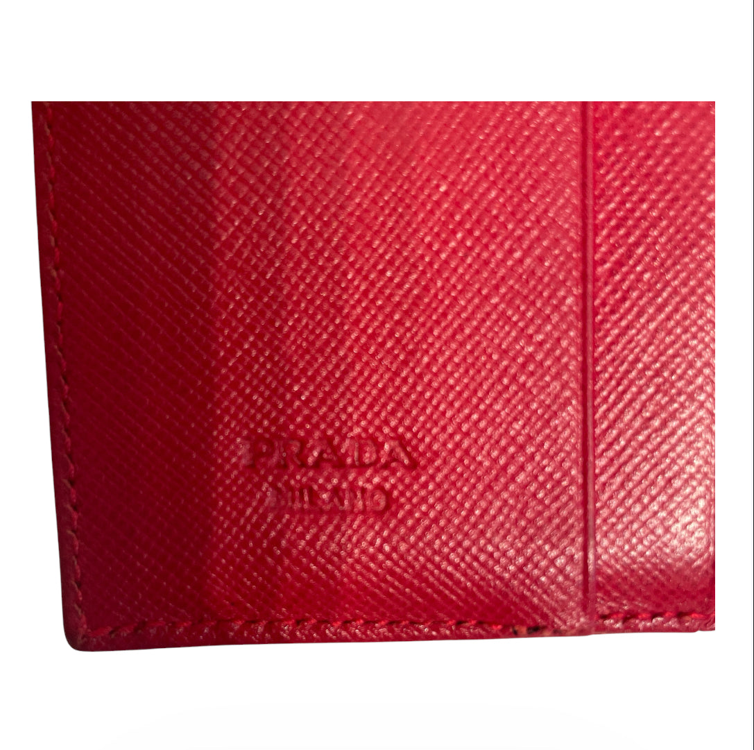 PRADA/Trifold Wallet/Nylon/RED/M's/RED BADGE view 4