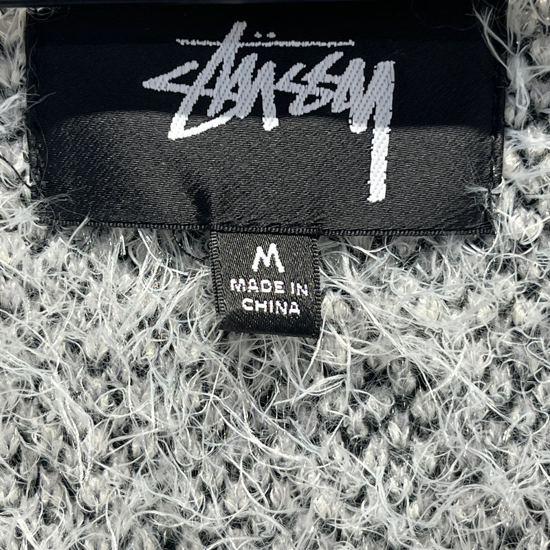 STUSSY/Cardigan/M/Plaid/WHT/Hairy Plaid Cardigan