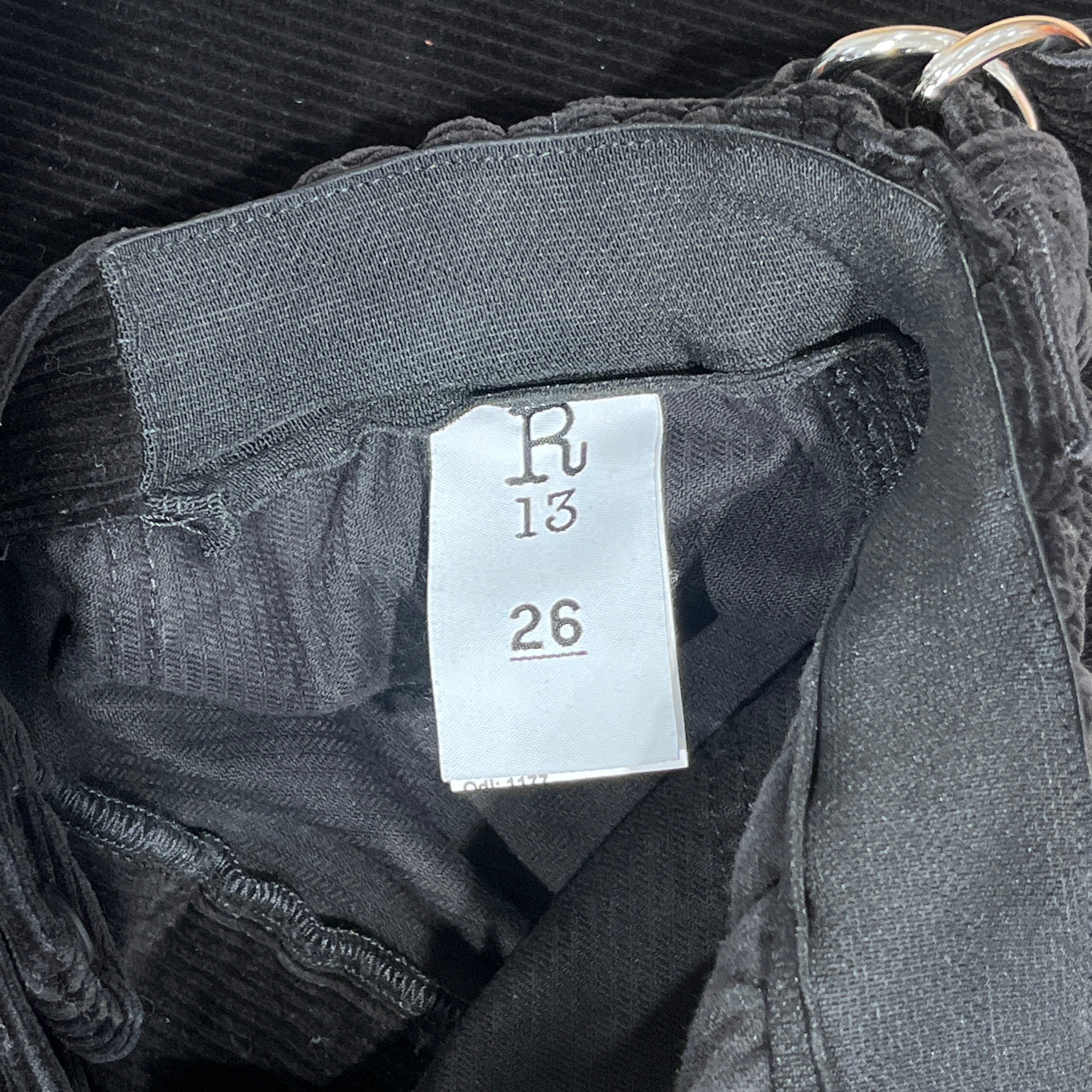 R13/Straight Pants/26/Corduroy/BLK/Side Belt view 4
