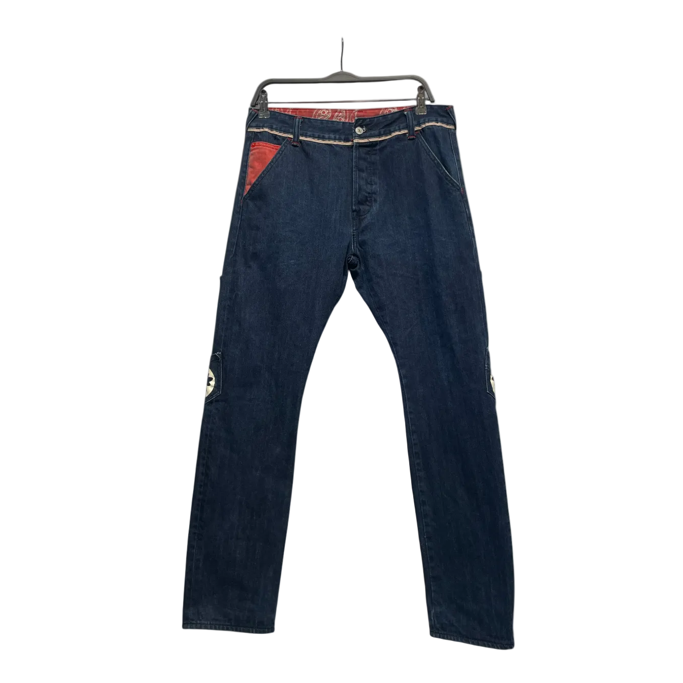 EVISU/Skinny Pants/32/Graphic/Denim/BLU/denim back pockets view 1