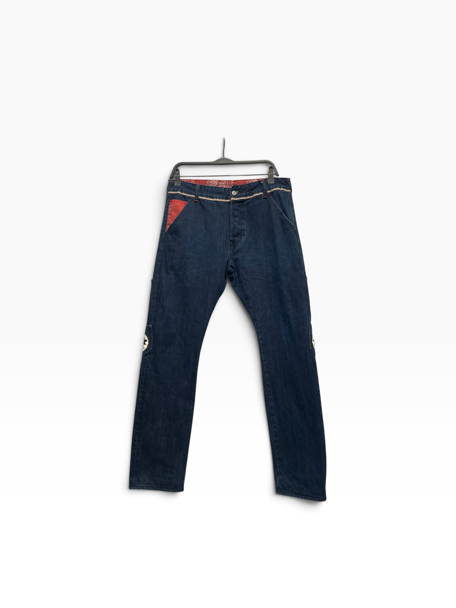EVISU/Skinny Pants/32/Graphic/Denim/BLU/denim back pockets view 1