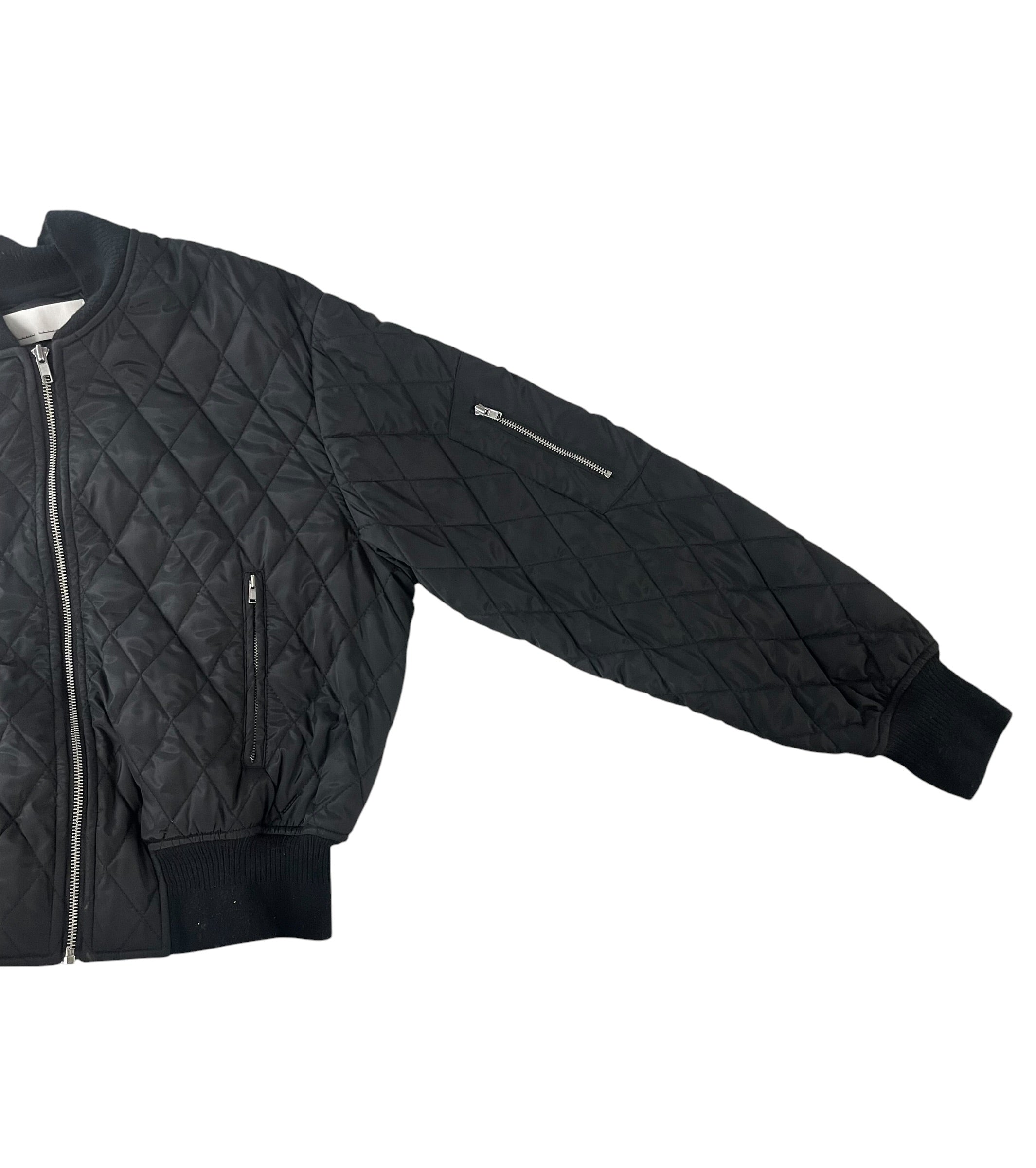 RANDOM IDENTITIES/Quilted Jkt/S/Polyester/BLK/QUILTED BOMBER JKT view 3