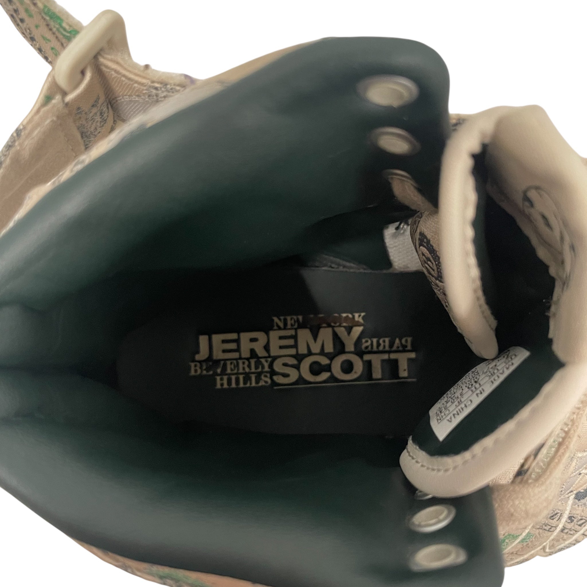 JEREMY SCOTT/Hi-Sneakers/US 7/All Over Print/Cotton/GRN/FORUM LOW WINGS 1.0 MONEY view 3