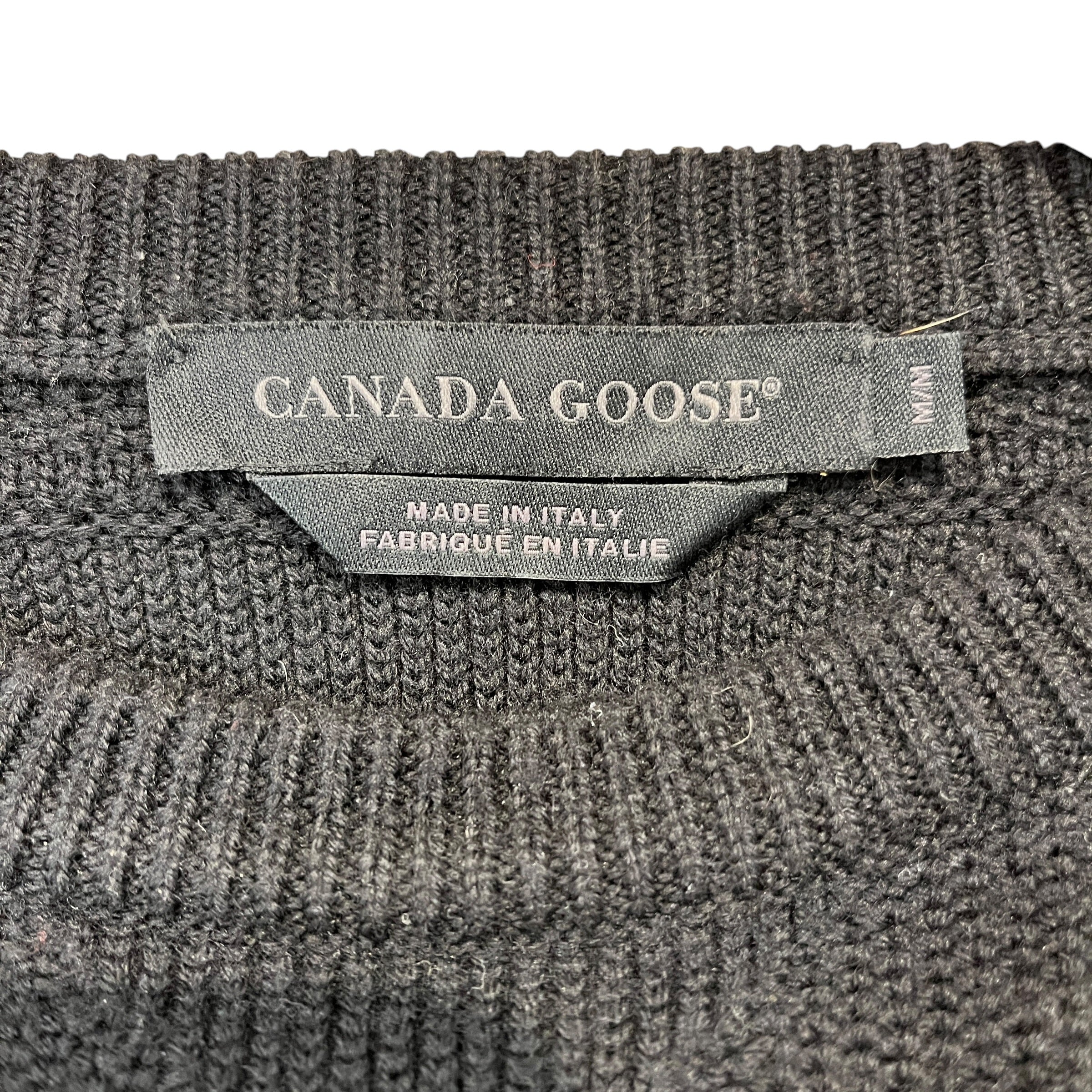 CANADA GOOSE/Sweater/M/Cotton/BLK/Ribbed arm detail patc leftarm view 3