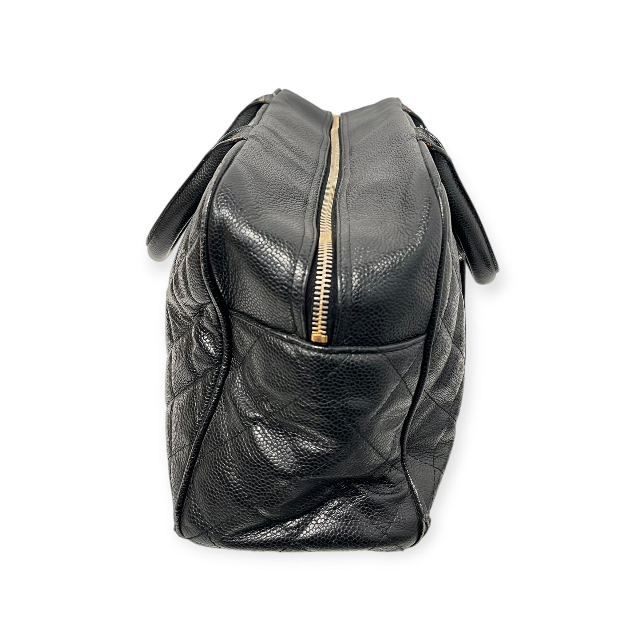 CHANEL/Bag/Leather/BLK/CAVIAR QUILTED BOWLER BAG view 4