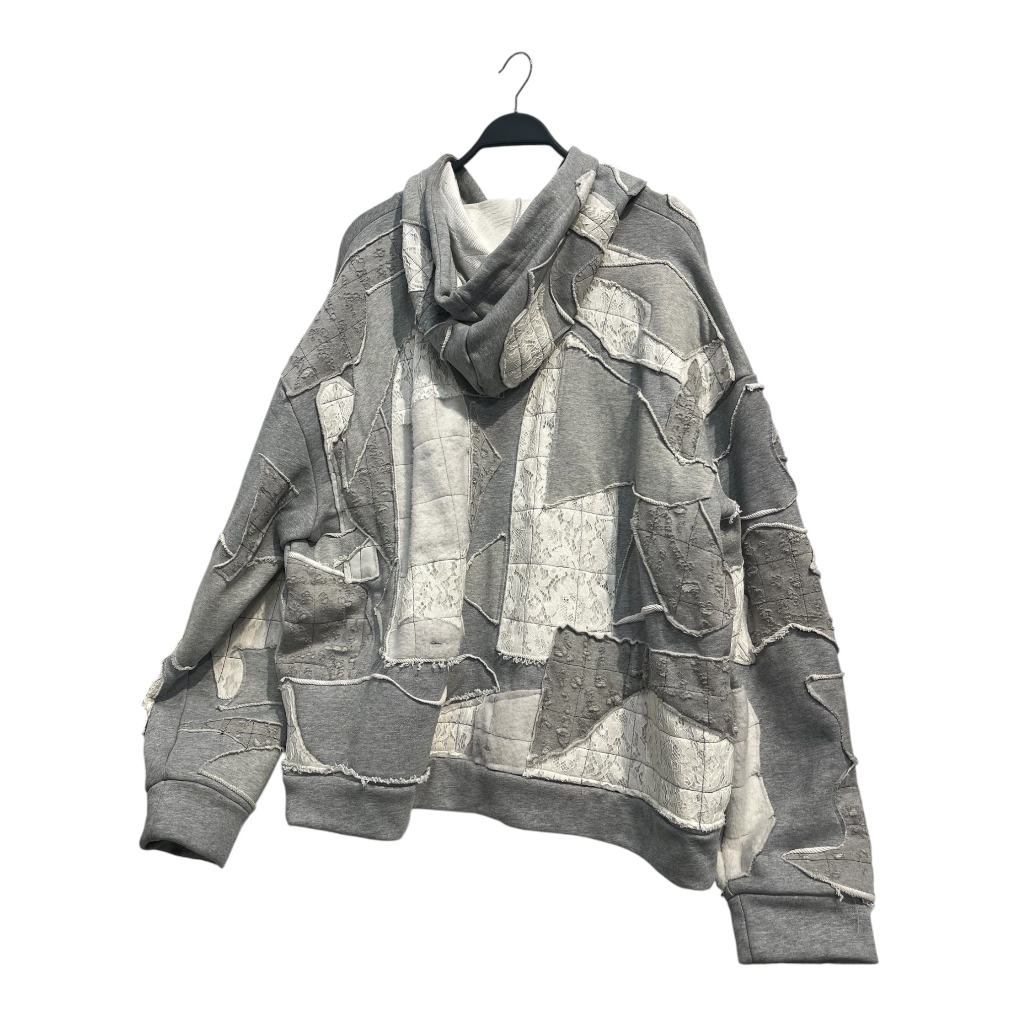 WHO DECIDES WAR/Hoodie/XXL/Cotton/GRY/MIX MATERIAL LACE HOODIE view 2