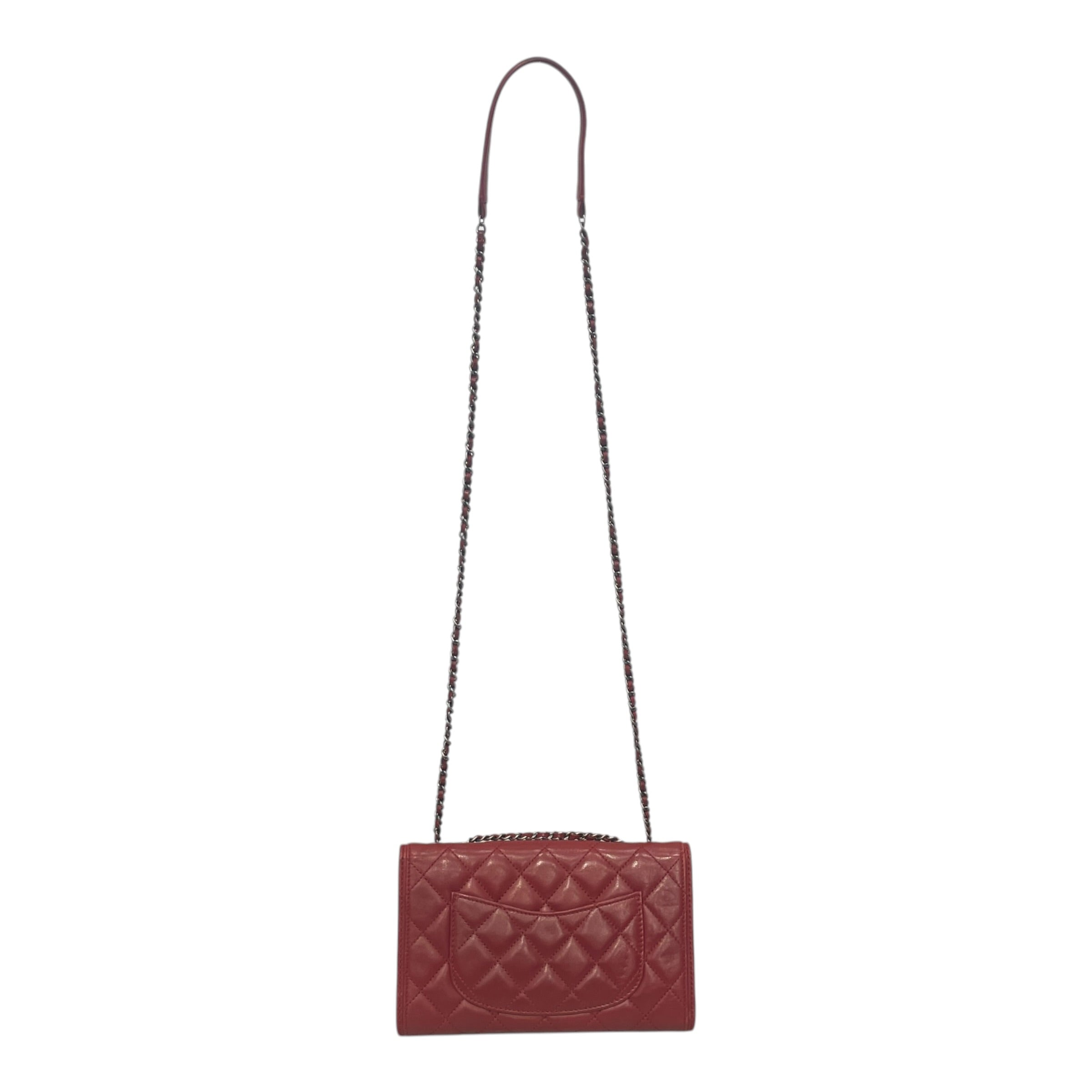 CHANEL/Cross Body Bag/Leather/BRD/QUILTED DIAMOND SMALL FLAP BAG view 2
