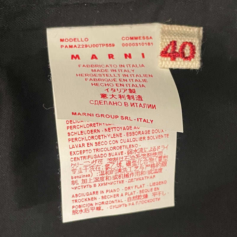 MARNI/Bootcut Pants/40/Floral Pattern/Acrylic/BLK/