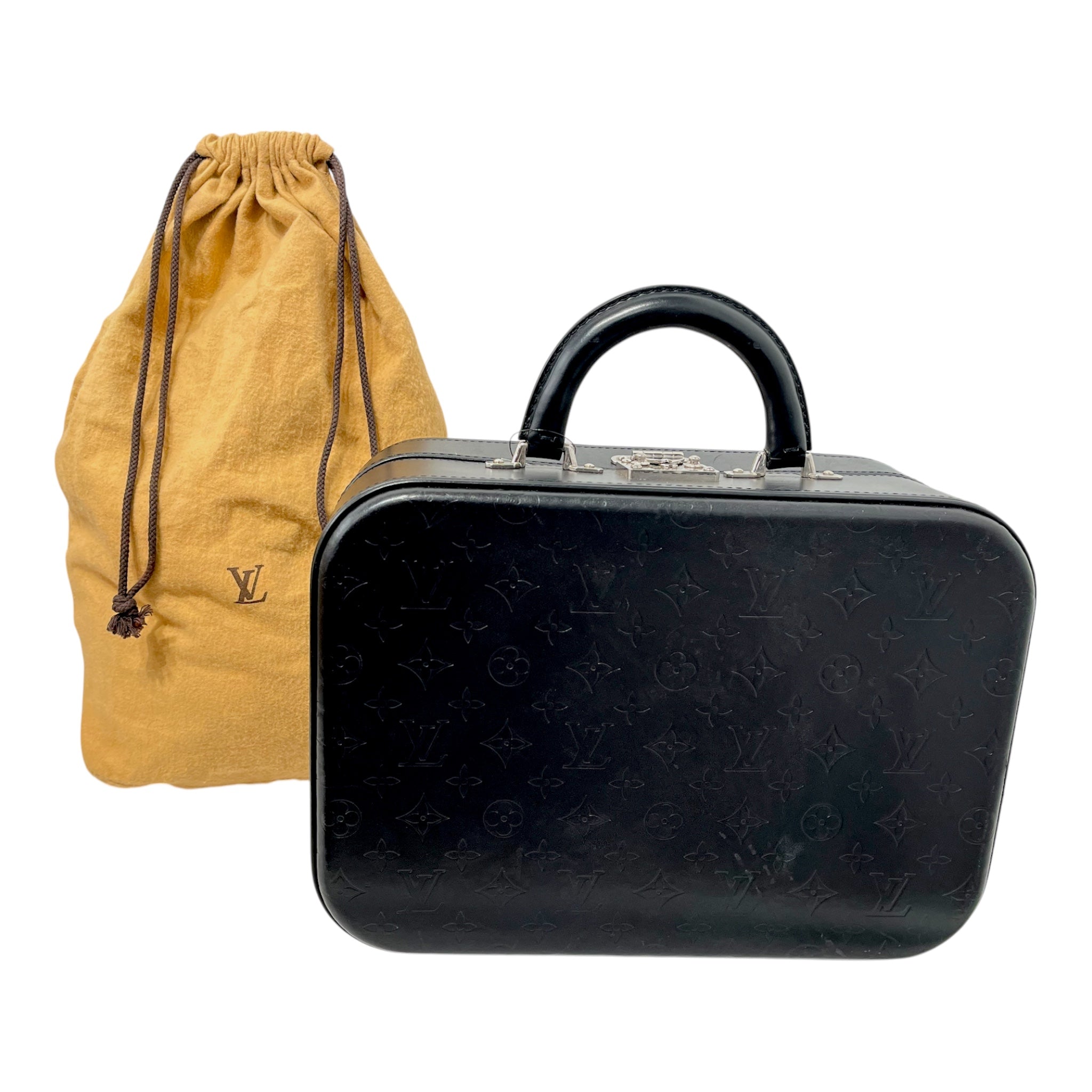 LOUIS VUITTON/Hand Bag/Monogram/Leather/BLK/MONOGRAM GLACE VALISETTE MM view 9