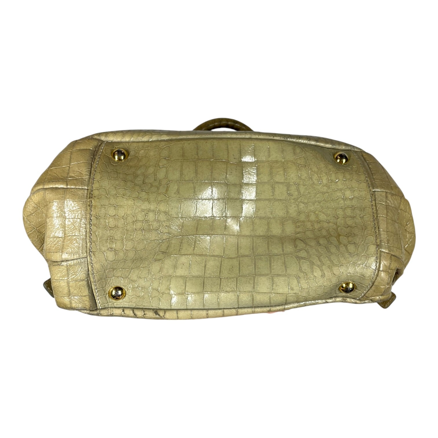 MIU MIU/Hand Bag/Animal Pattern/Leather/YEL/DOUBLE ZIP CROC LEATHER BAG view 3