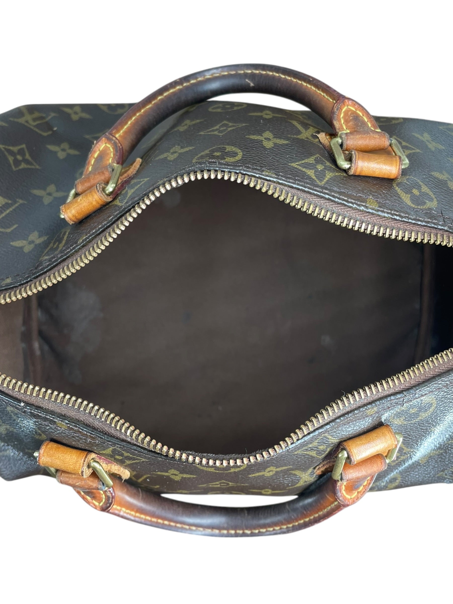 LOUIS VUITTON/Bag/Monogram/Leather/BRW/SPEEDY LEATHER HANDLES view 4
