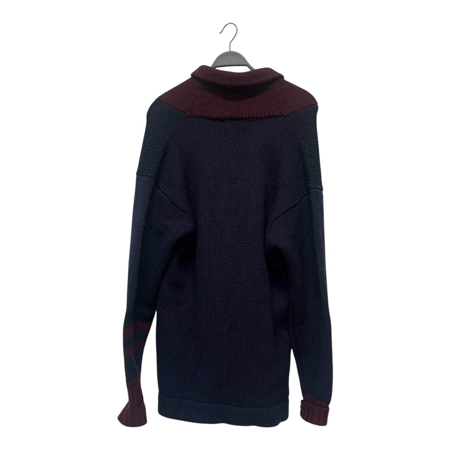 POLO RALPH LAUREN/Heavy Cardigan/L/Wool/NVY/CLUB EMBRO view 2
