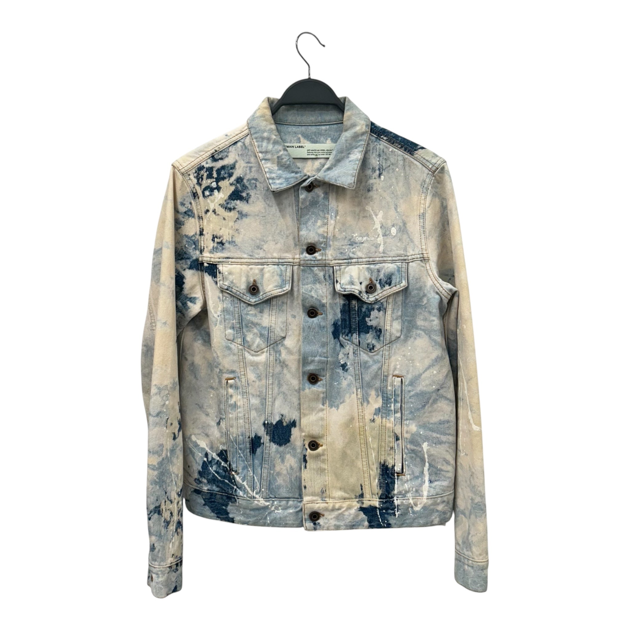OFF-WHITE/Denim Jkt/M/Denim/BLU/Graphic/Paint Splattered Jean Jacket view 1