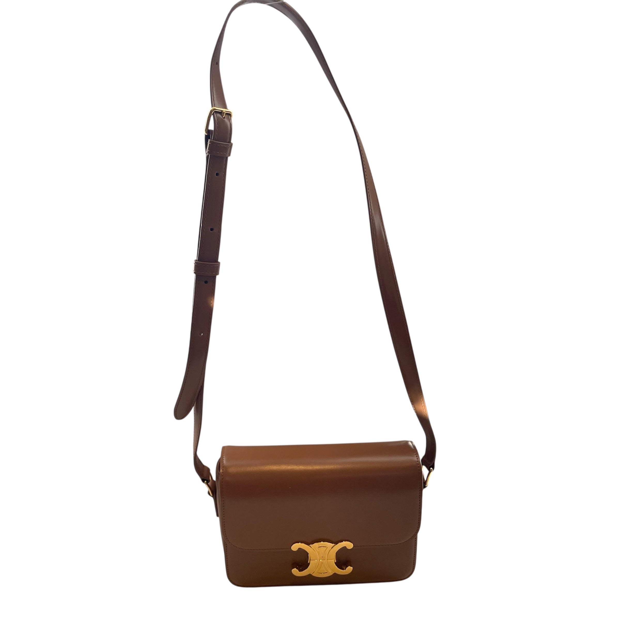 CELINE/Bag/Leather/BEG/TRIOMPHE HANDBAG view 1