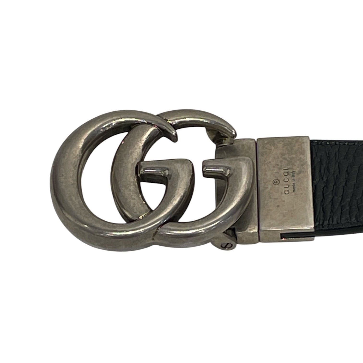 GUCCI/Belt/Leather/BLK/M's/double g silver view 3